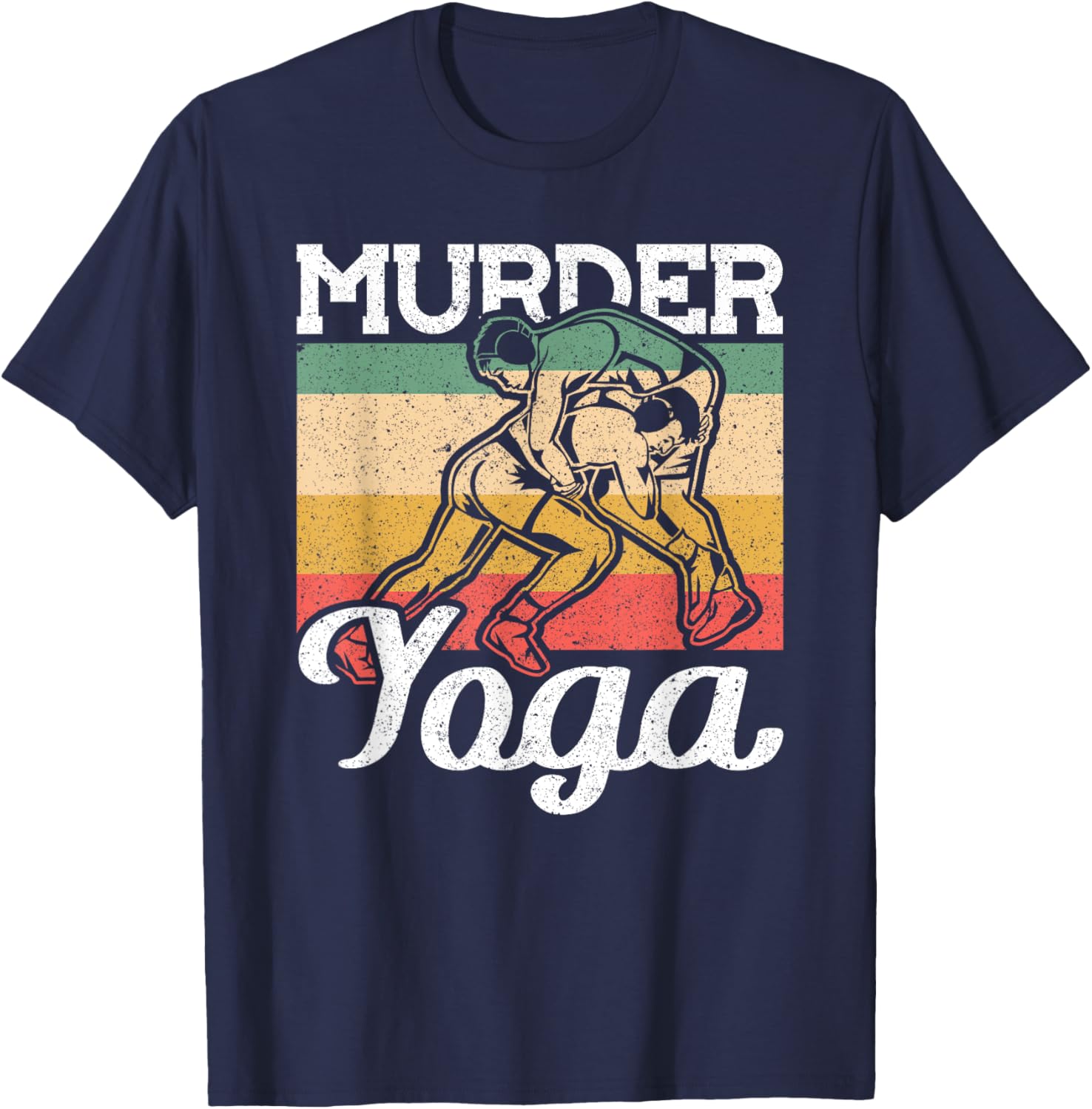 Vintage Murder Yoga Wrestling T-Shirt - T-Shirt | Navy