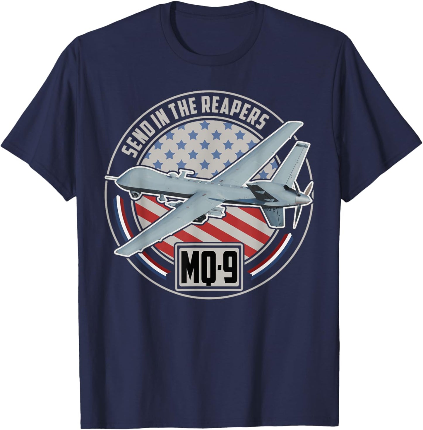 MQ-9 Reaper UAV US Military Drone US Patriot T-Shirt - T-Shirt | Navy