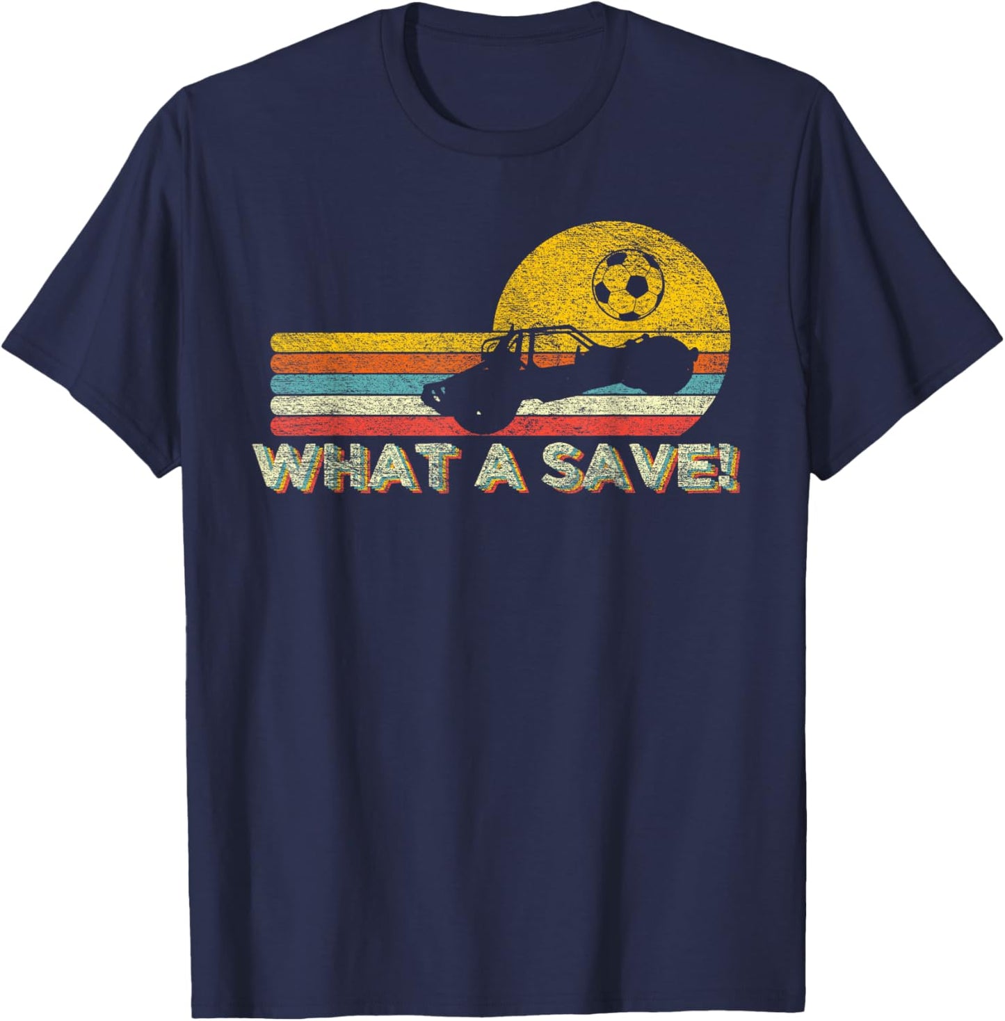 What a Rescue Vintage Retro Rocket Soccer Car League T-Shirt - T-Shirt | Navy