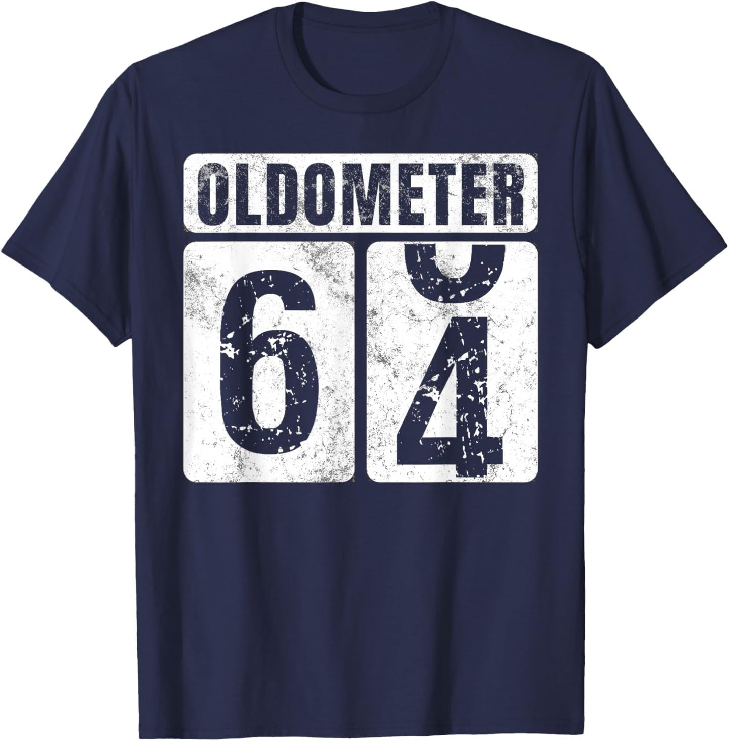 Oldometer 64 Shirt Vintage Funny 64th Birthday Gift T-Shirt - T-Shirt | Navy