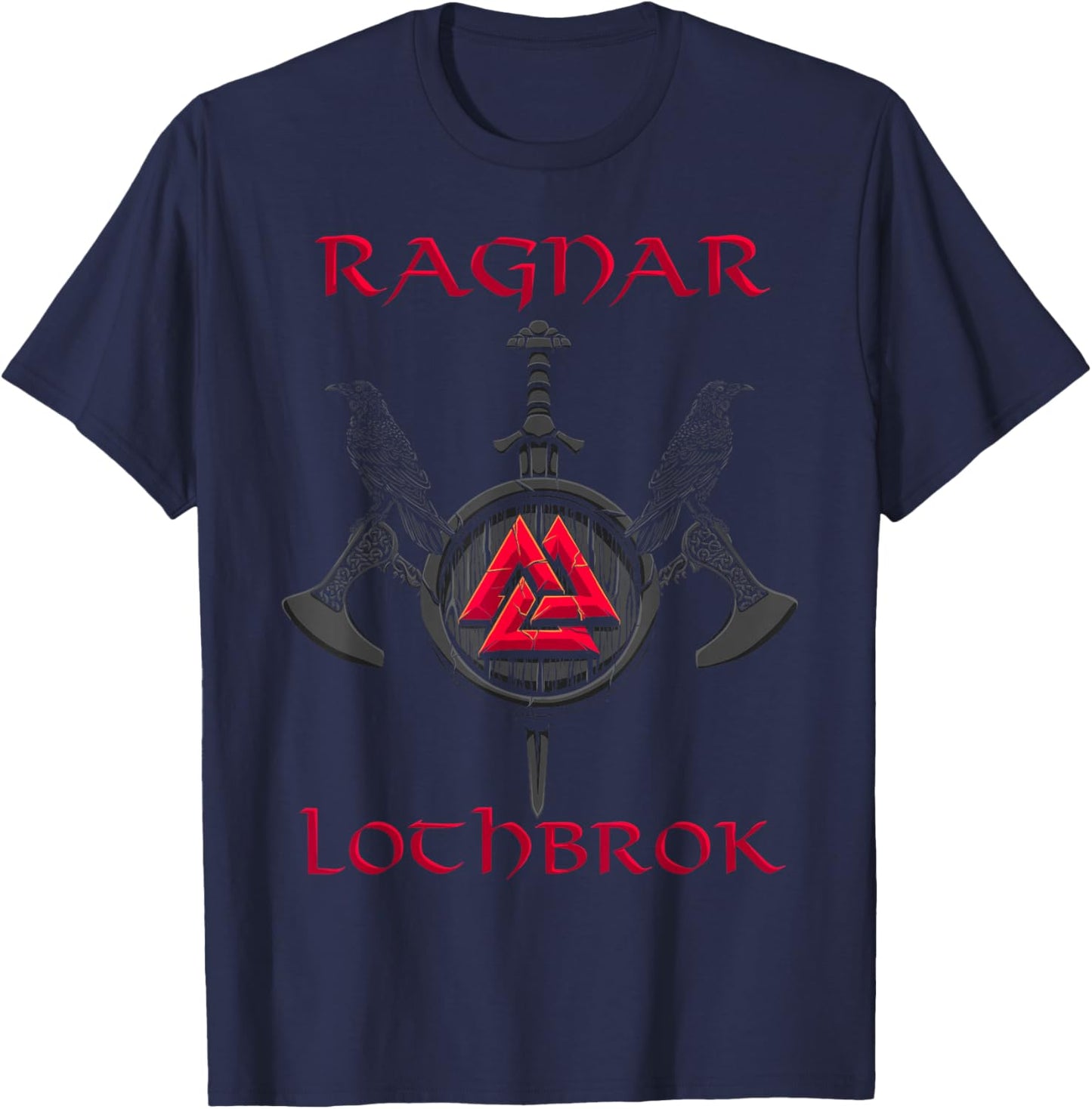Ragnar Lothbrok - Ragnar Lodbrok - Viking Warrior T-Shirt - T-Shirt | Navy