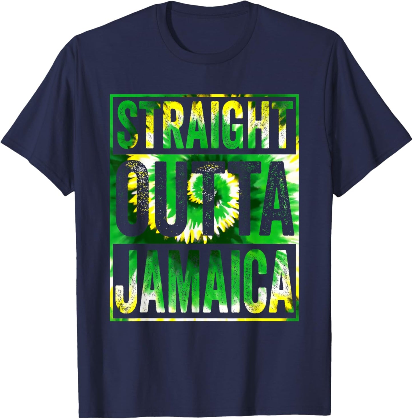 Straight Outta Jamaica Girls Trip 2022 Weddin Party Tie Dye T-Shirt - T-Shirt | Navy