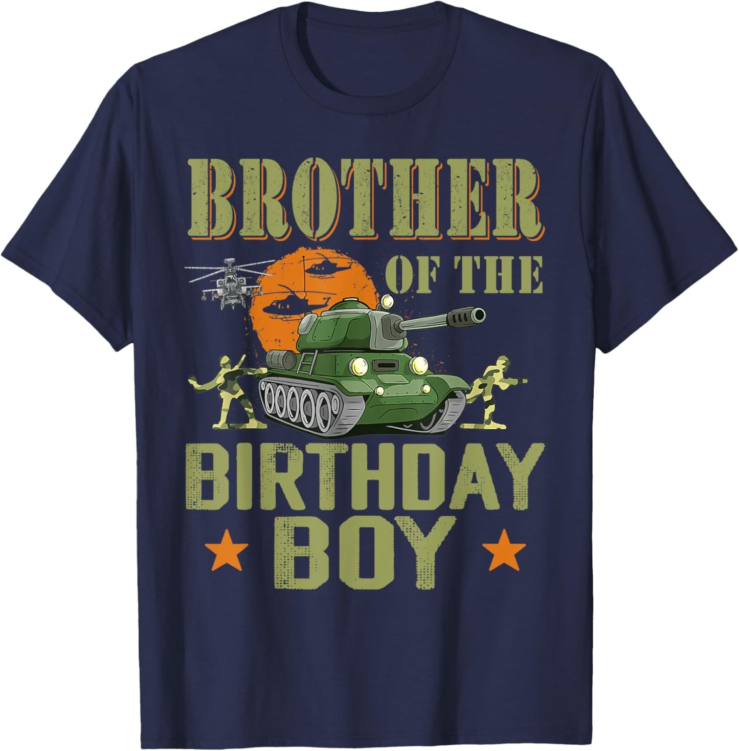 Brother Of The Birthday Boy Army Party Birthday Family T-Shirt - T-Shirt | Navy