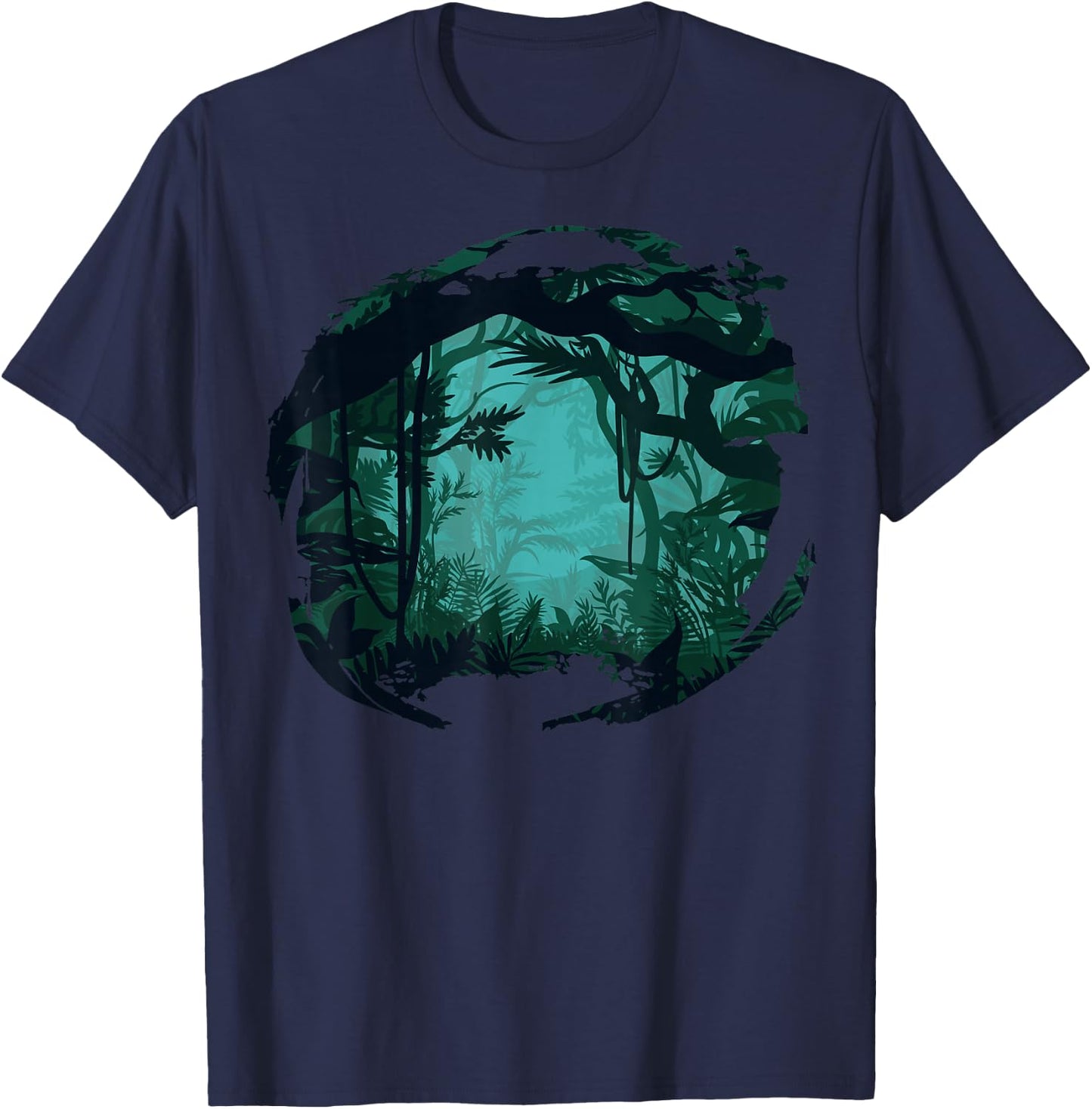 Mountain, Nature Trees and Jungle T-Shirt - T-Shirt | Navy