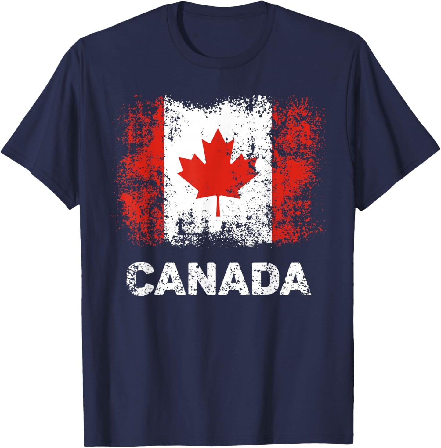 Canada Flag Shirt Maple Leaf Patriotic Canadian Flag T-Shirt - T-Shirt | Navy