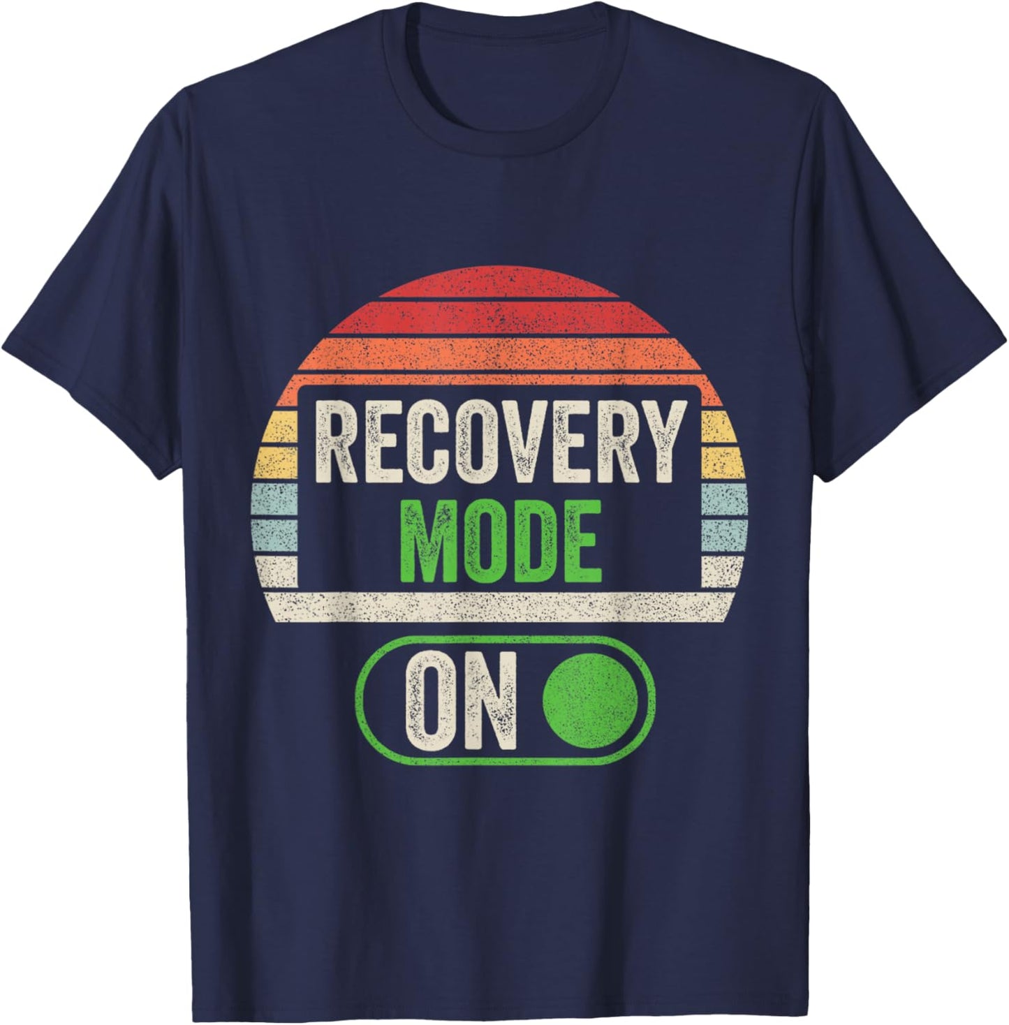 Retro Vintage Recovery Mode On Get Well Funny Injury T-Shirt - T-Shirt | Navy