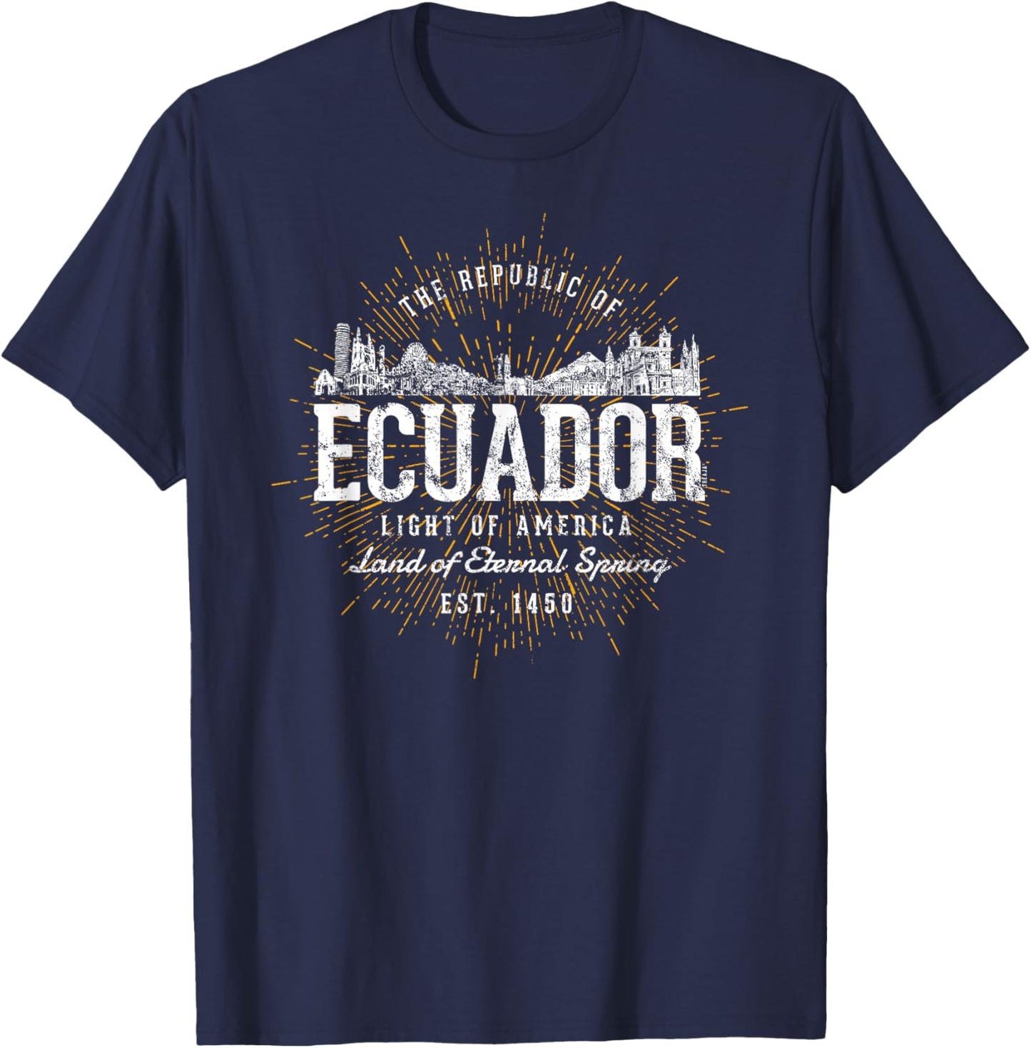 Vintage Style Retro Ecuador T-Shirt - T-Shirt | Navy