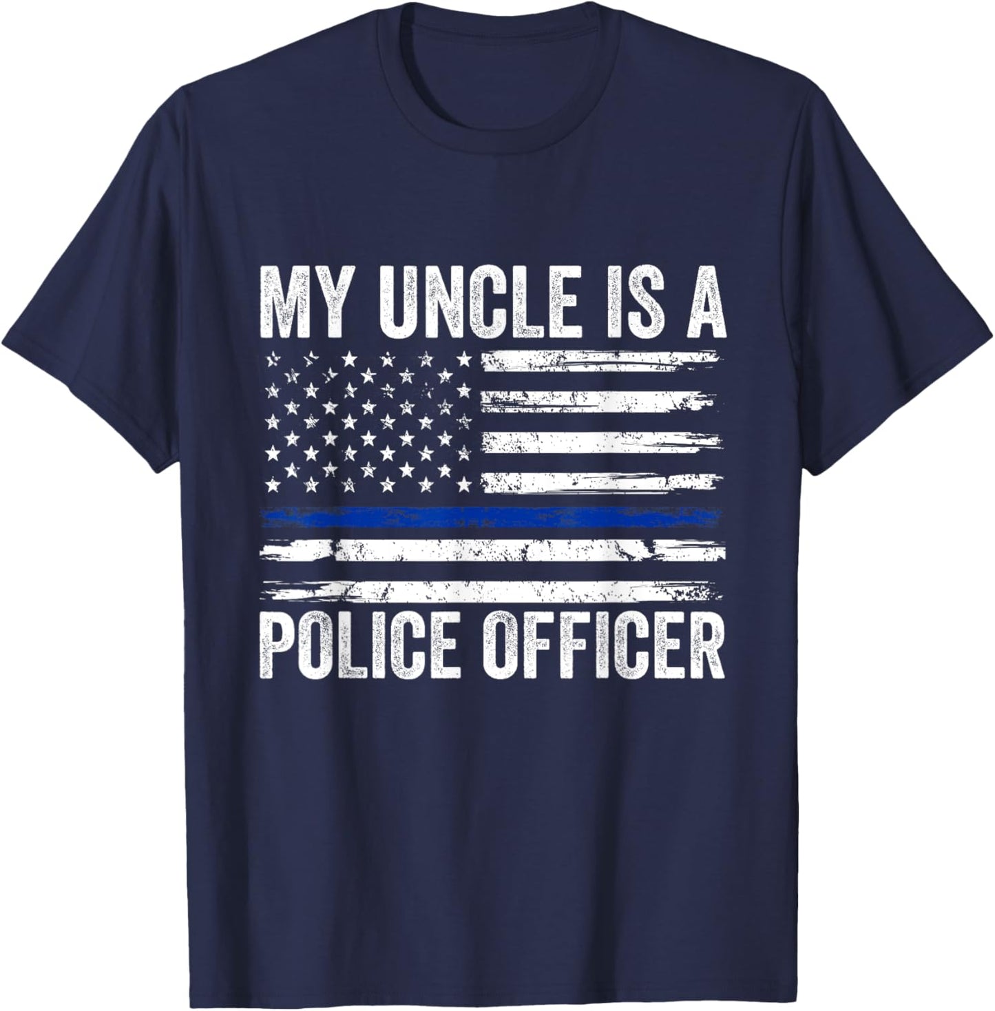 My Uncle Is A Police Officer Niece Nephew Police Uncle Kids T-Shirt - T-Shirt | Navy