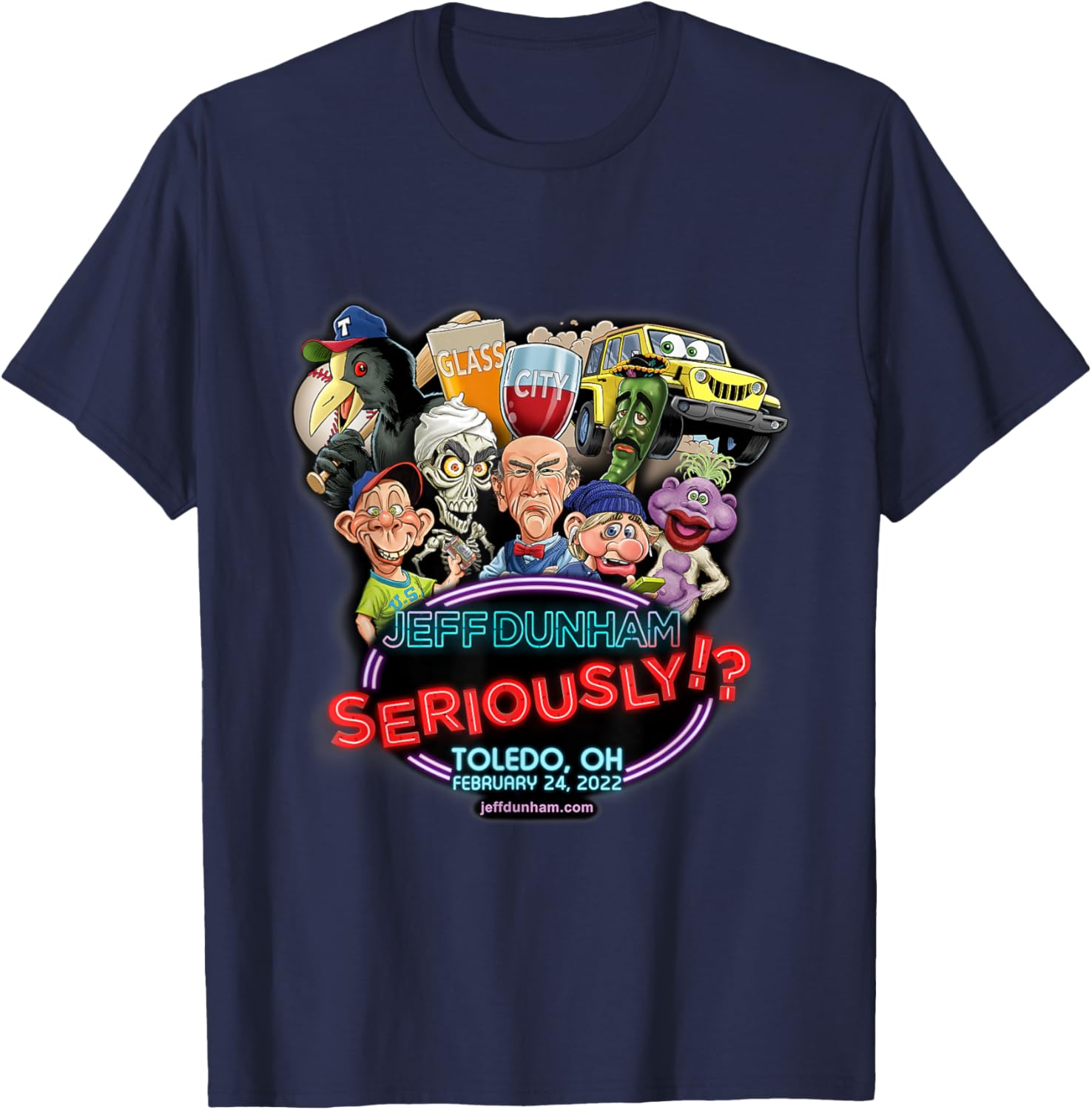 Jeff Dunham Toledo, OH T-Shirt - T-Shirt | Navy