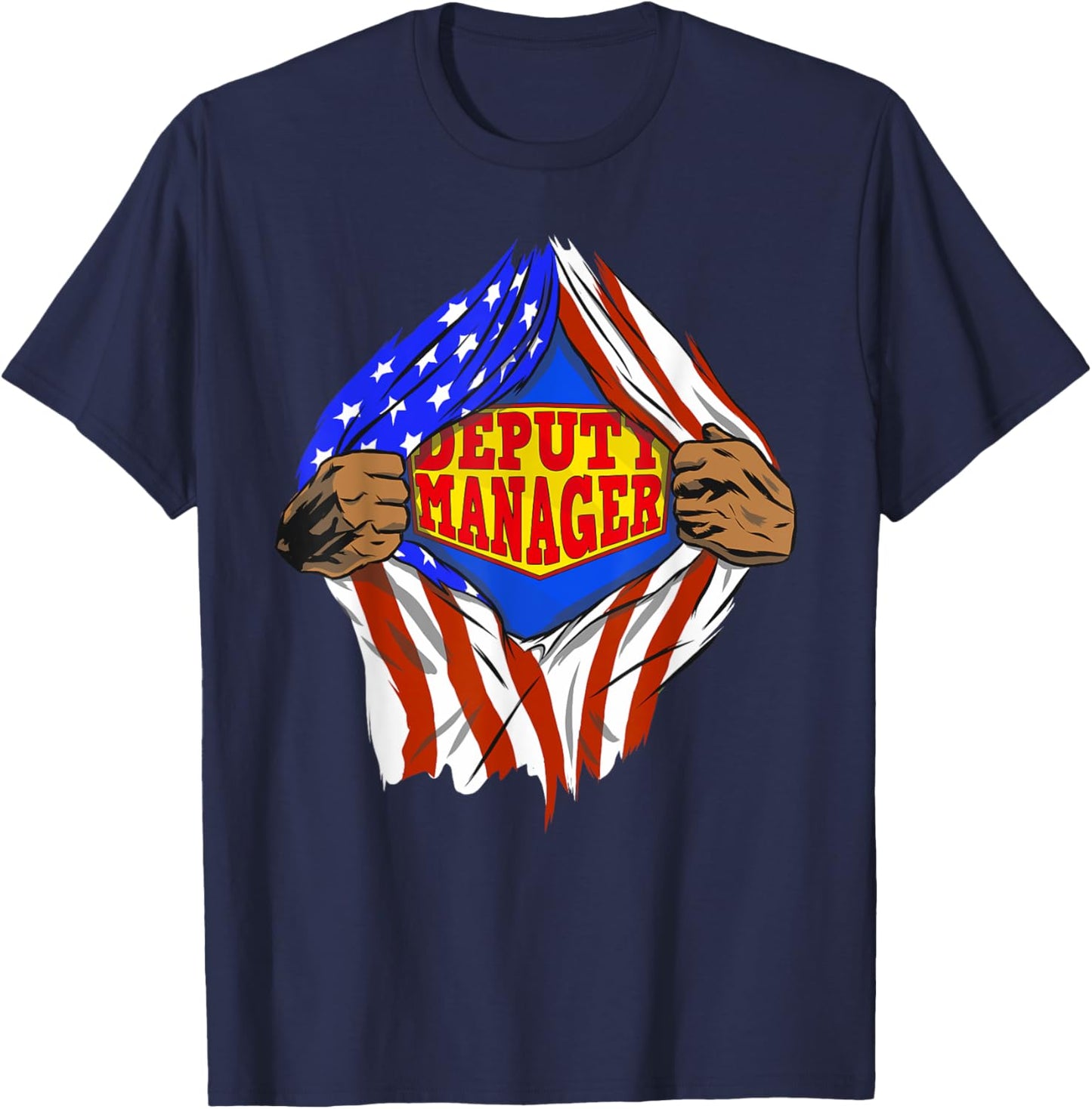 Funny Super Deputy Manager Hero Job T-Shirt - T-Shirt | Navy