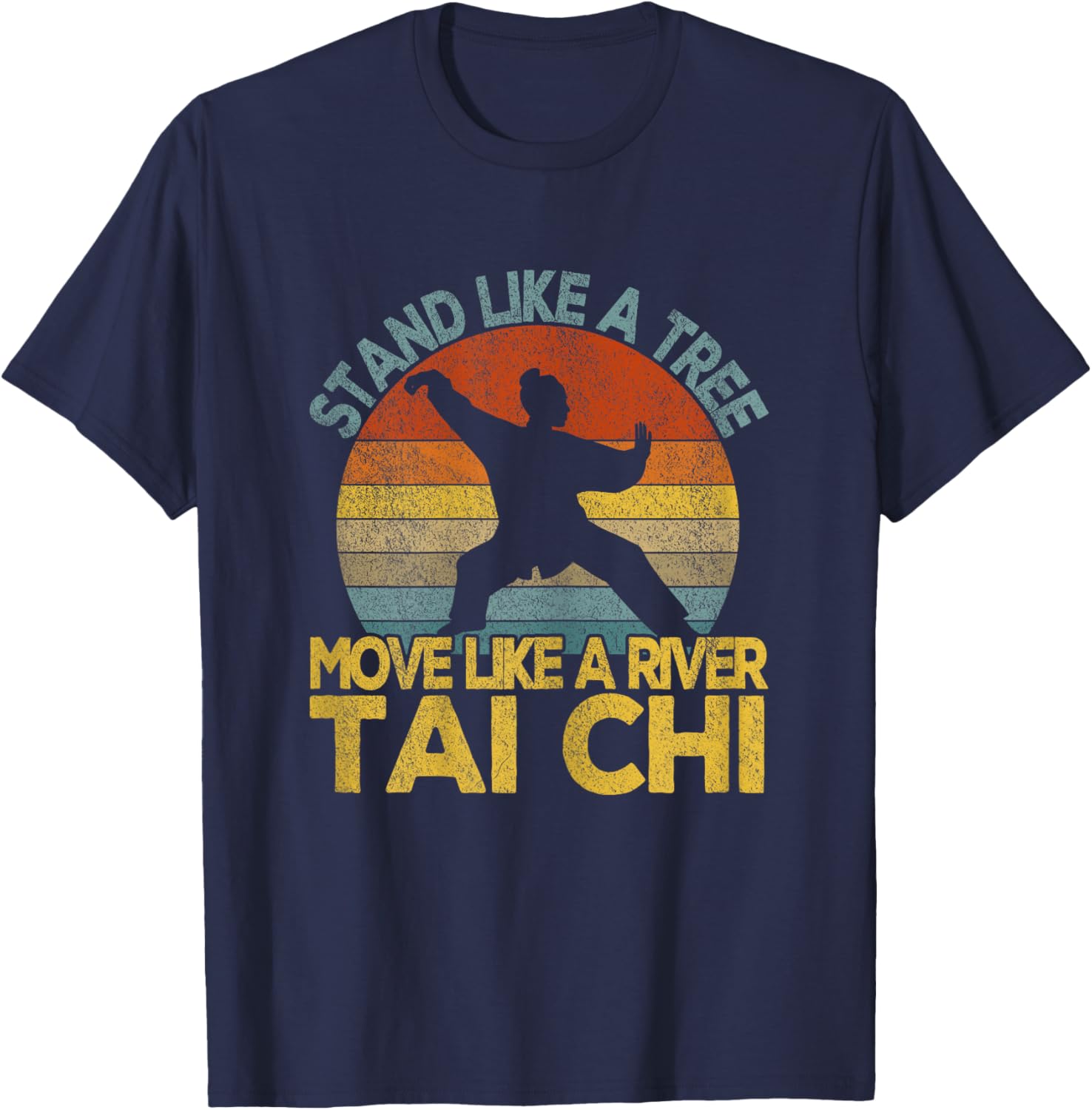 Funny Tai Chi Chinese Martial Arts Taiji Retro Vintage T-Shirt - T-Shirt | Navy