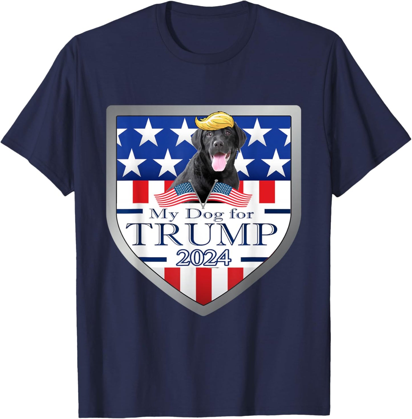My Dog For Trump 2024 Black Lab Women T-Shirt - T-Shirt | Navy