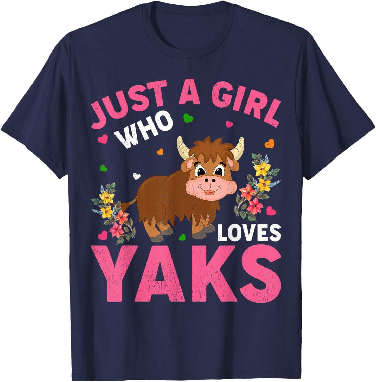 Yak Animal Lover Just A Girl Who Loves Yaks T-Shirt - T-Shirt | Navy