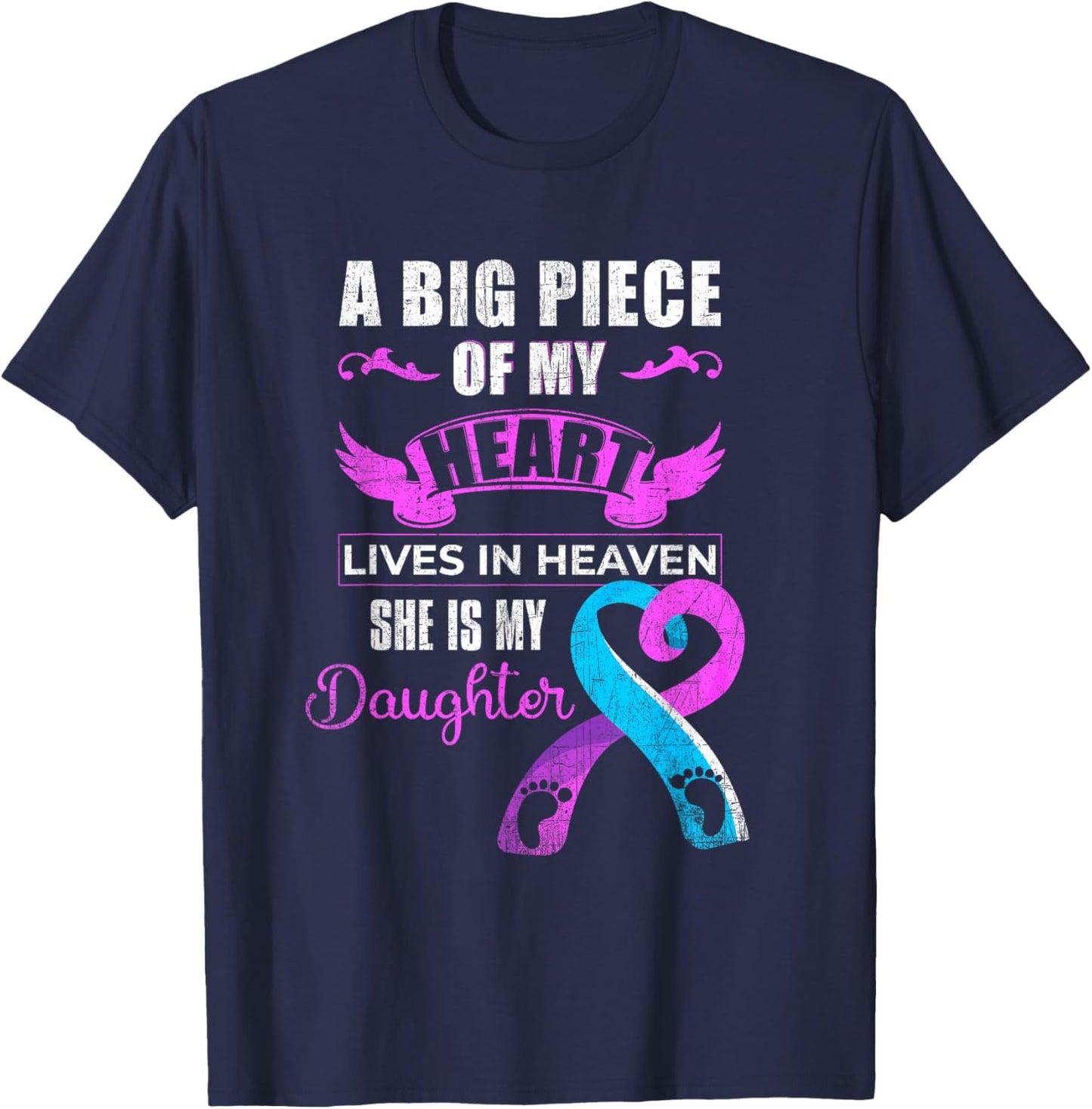 Baby Loss Awareness Week 2024 - Infant Loss Awareness Month T-Shirt - T-Shirt | Navy
