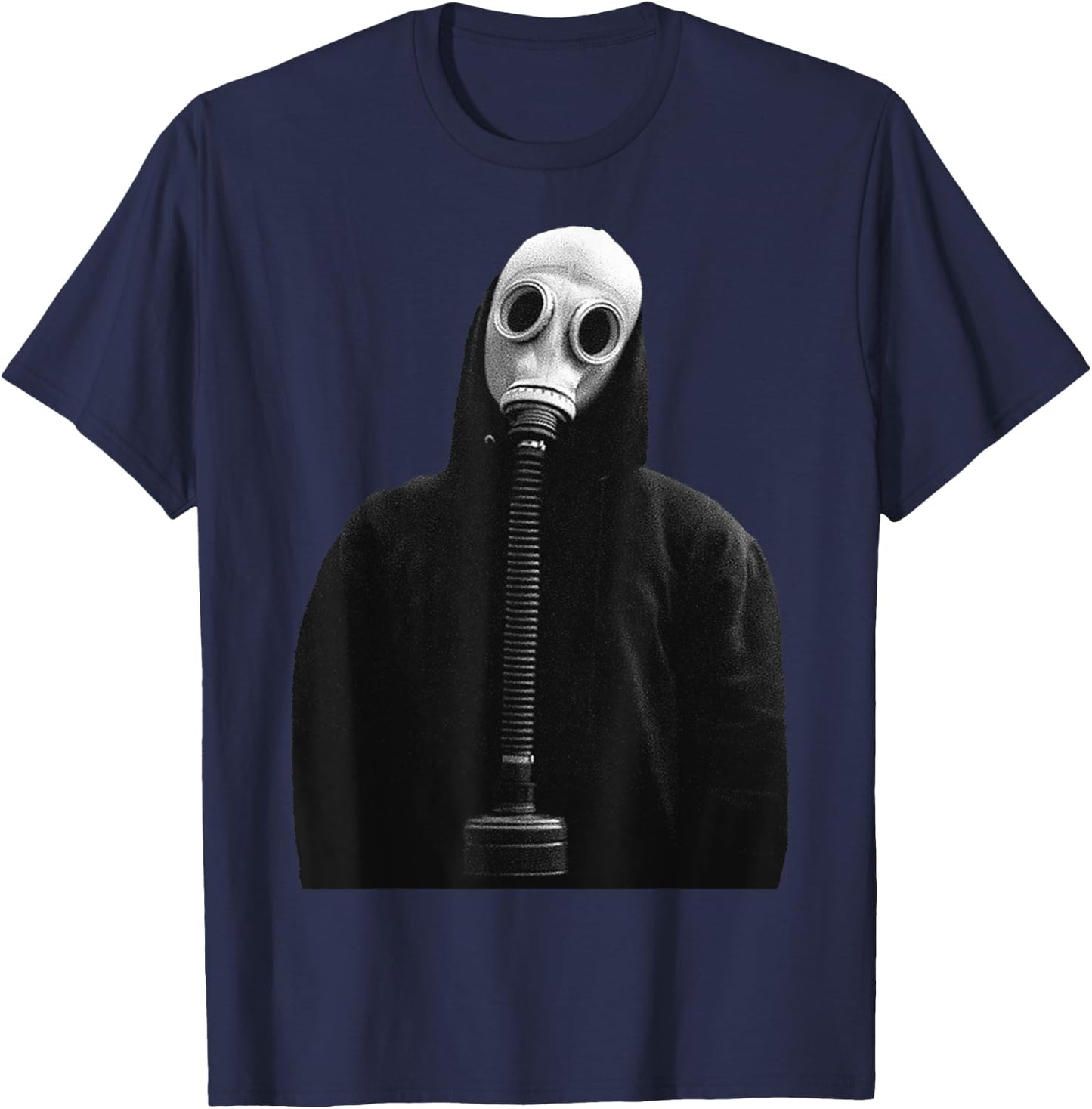 Eagerlys The Man in Black Wearing Gas Mask Vintage T-Shirt - T-Shirt | Navy