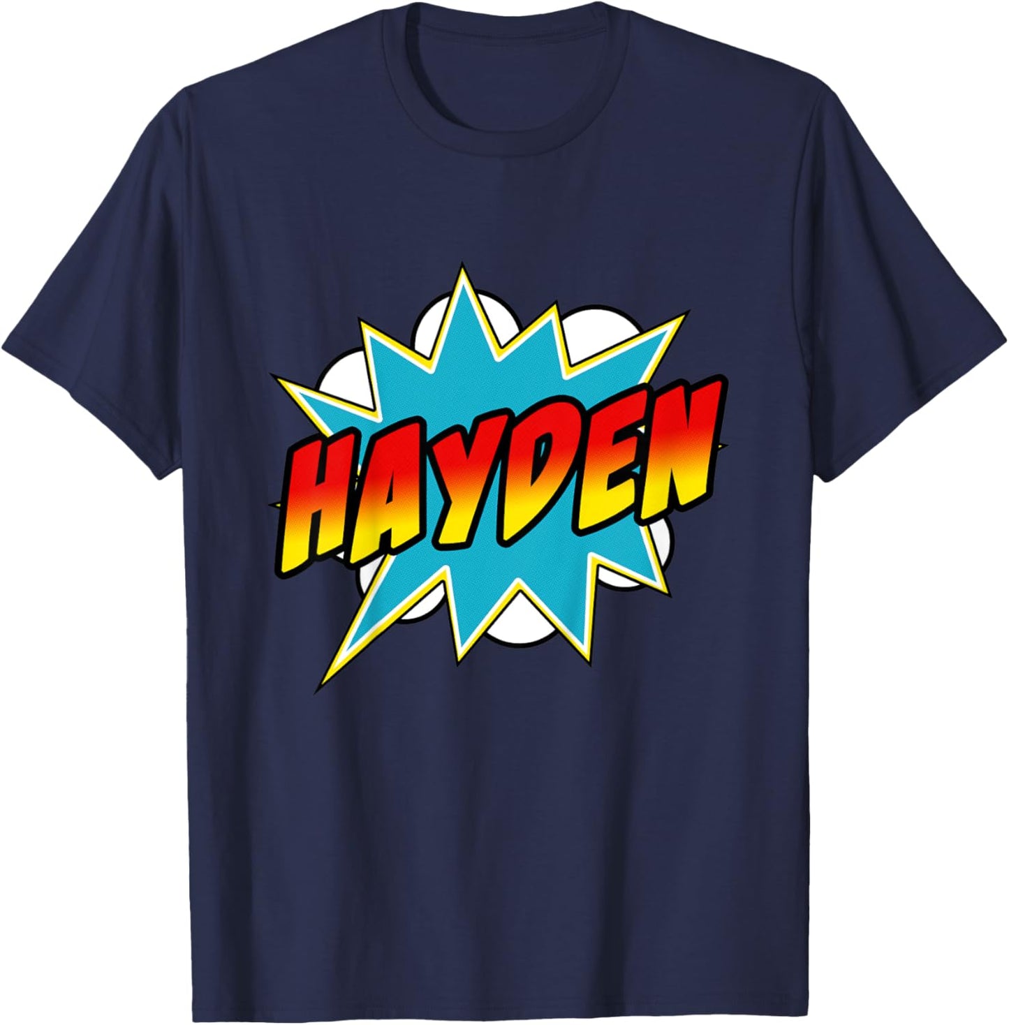 Kids Boys Hayden Comic Book Superhero Name T-Shirt - T-Shirt | Navy