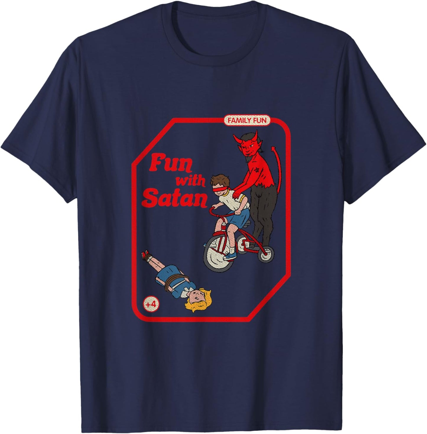 Fun With Satan Vintage Childgame Horror Goth Punk Premium T-Shirt - T-Shirt | Navy