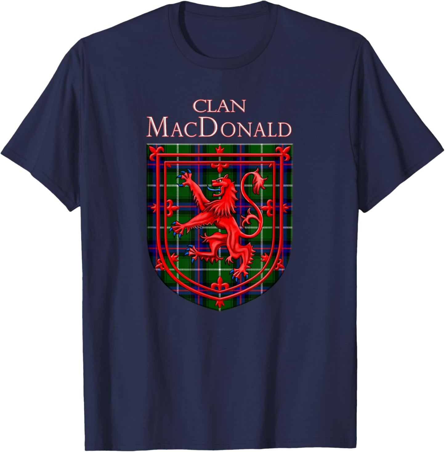 MacDonald of the Isles Tartan Scottish Plaid T-Shirt - T-Shirt | Navy