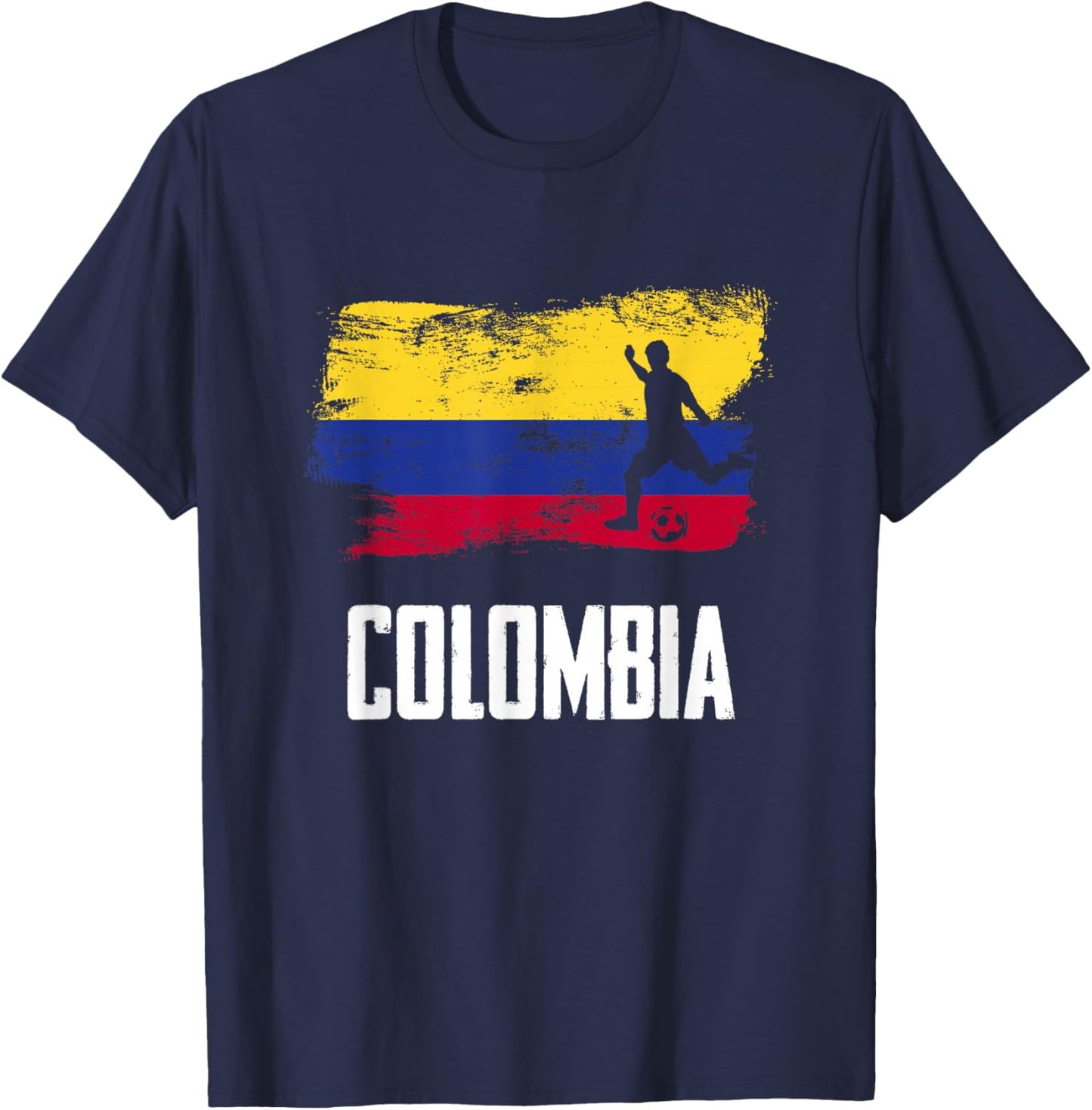 Colombia Flag Jersey Colombian Soccer Team Colombian T-Shirt - T-Shirt | Navy