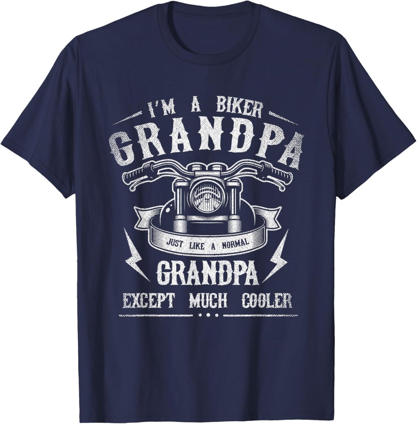 Ich bin ein Biker Grandpa Retirement Gift Motorcyclist T-Shirt - T-Shirt | Navy