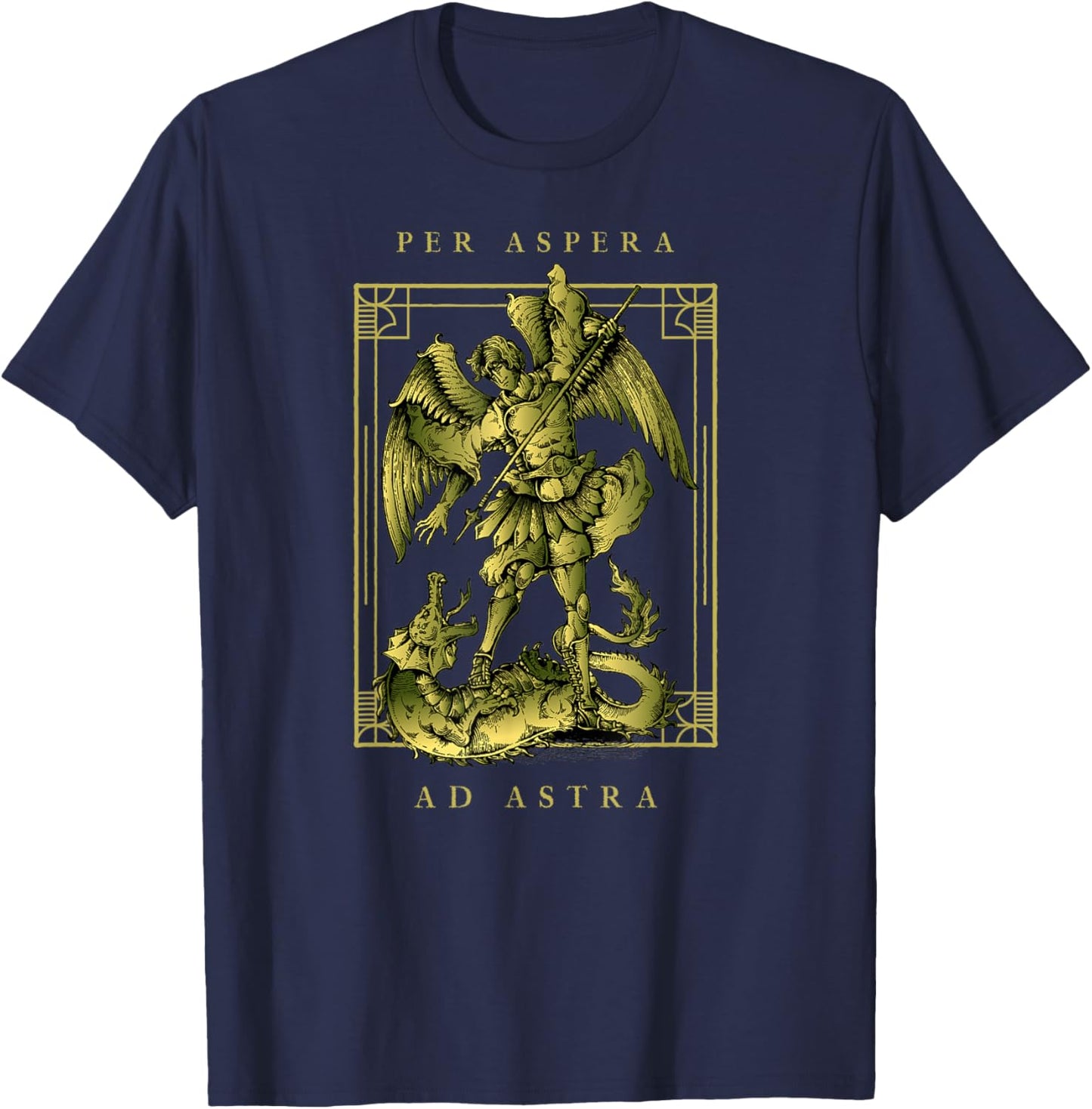 Per Aspera Ad Astra Through Adversity To The Stars Latin T-Shirt - T-Shirt | Navy
