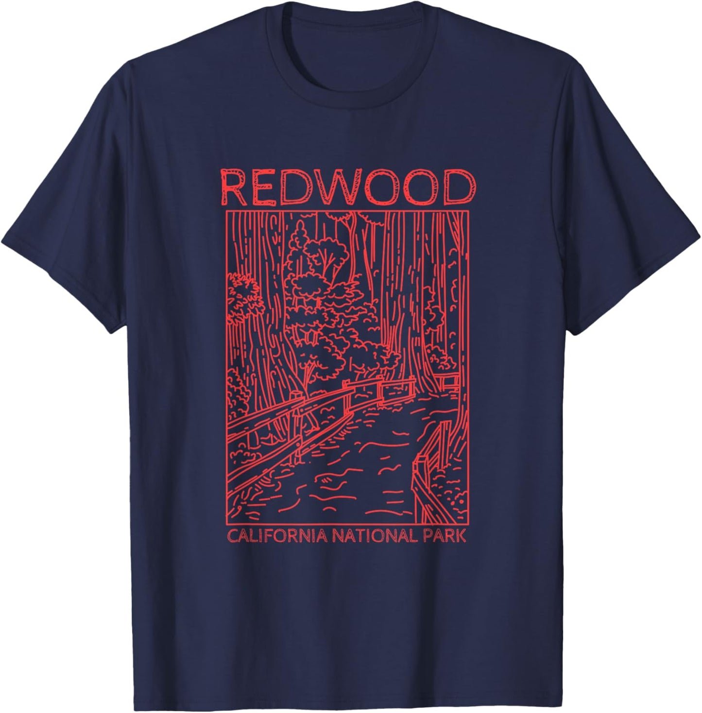 Redwood National Park California T-Shirt - T-Shirt | Navy