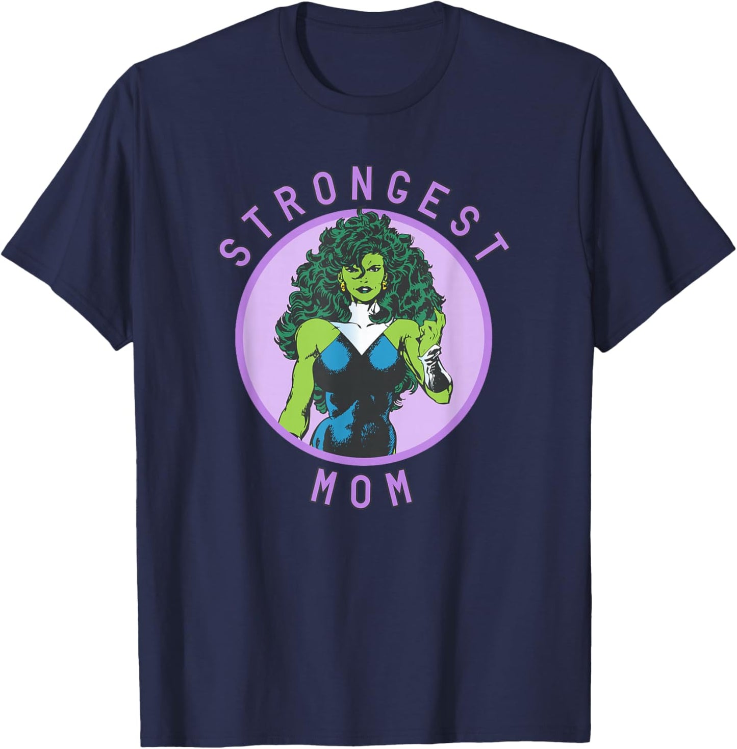 Marvel Mother's Day She-Hulk Strongest Mom Big Chest Logo T-Shirt - T-Shirt | Navy