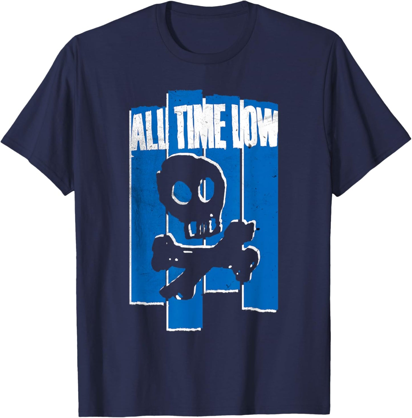 All Time Low Skully Lines - Women's Classic Fit Black Solid - Small T-Shirt - T-Shirt | Navy