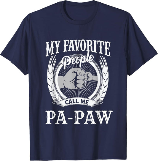 My Favorite People Call Me Pa-Paw Fist Bump Special Grandpa T-Shirt - T-Shirt | Navy