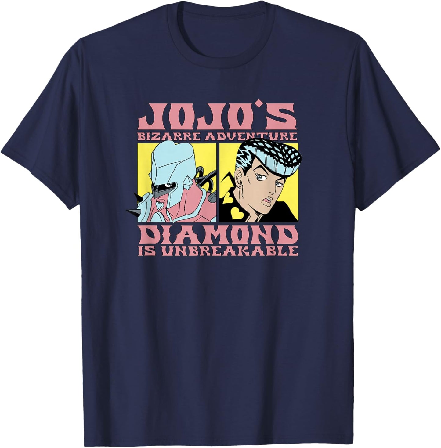 JoJo Part 4 Josuke and Shining Crazy Diamond Drawing Anime T-Shirt - T-Shirt | Navy