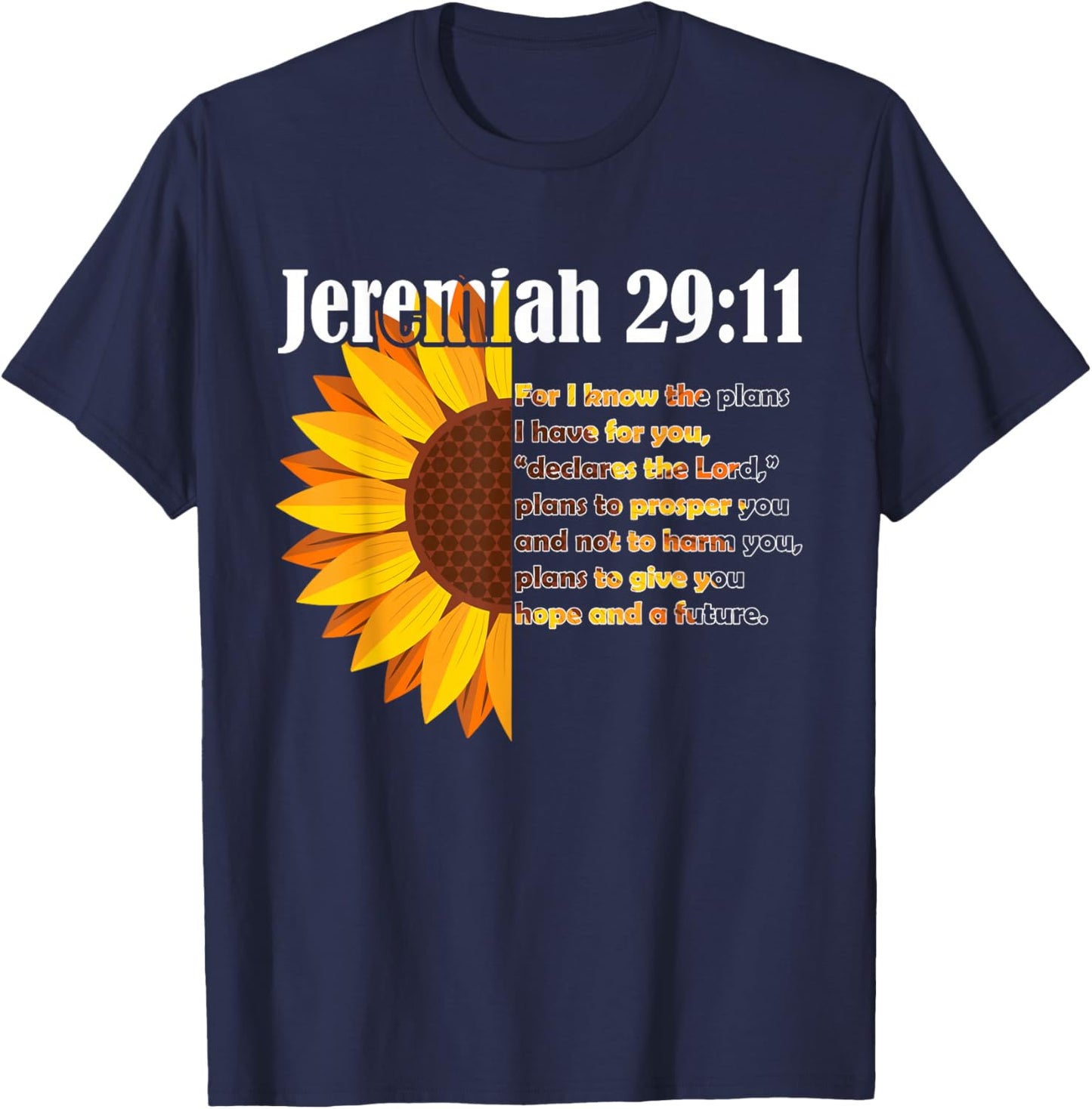 Jeremiah 29:11 Bible Christian Christian T-Shirt - T-Shirt | Navy