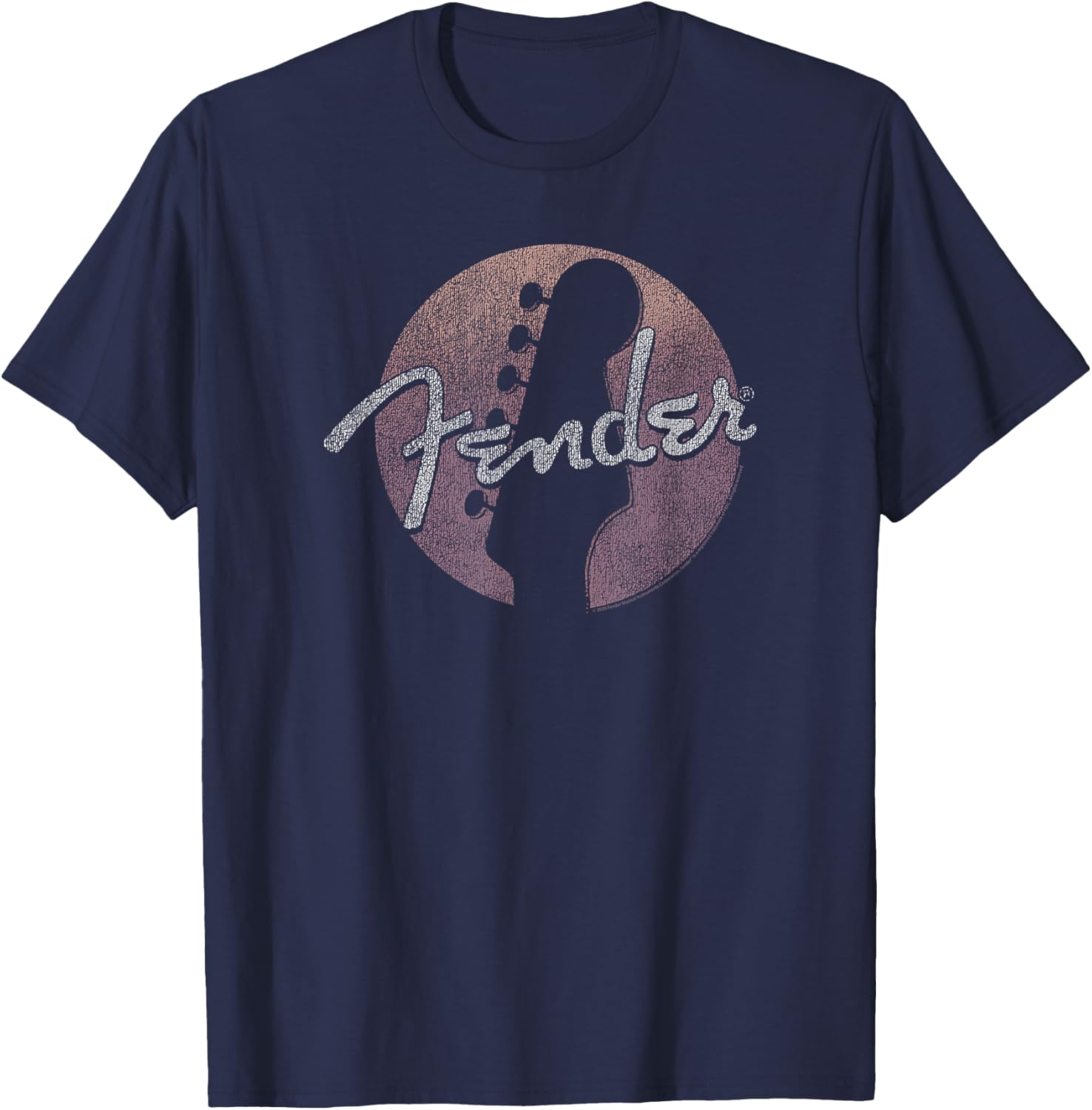 Fender Circle Guitar Headstock Logo T-Shirt - T-Shirt | Navy
