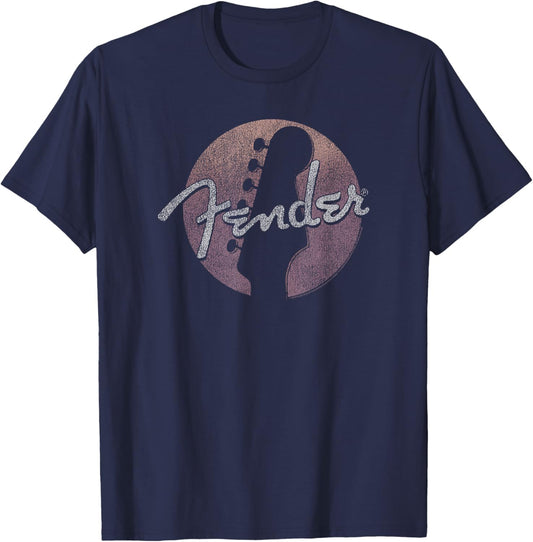 Fender Circle Guitar Headstock Logo T-Shirt - T-Shirt | Navy