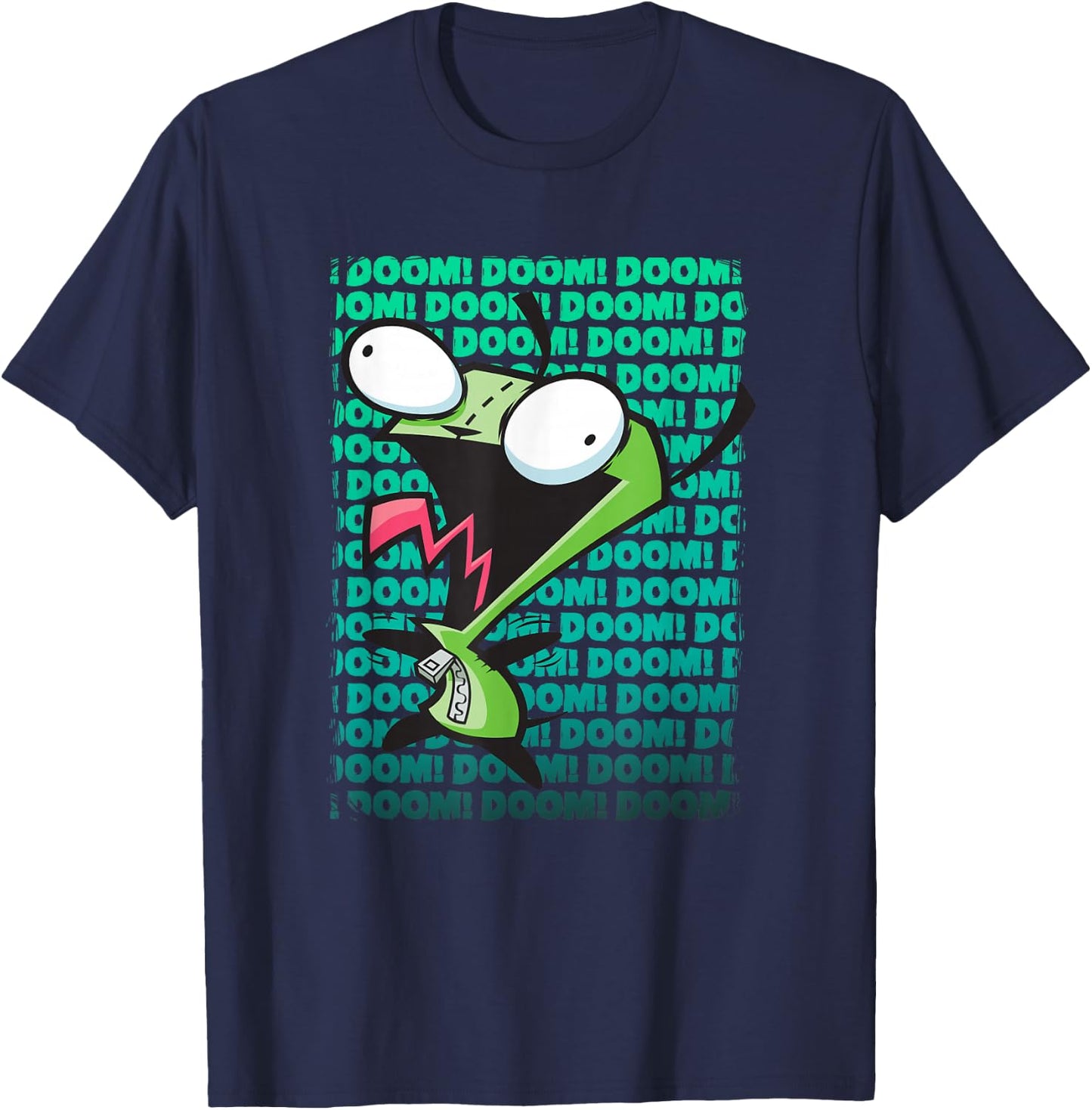 Invader Zim Doom! Doom! Doom! Screaming Gir Gradient Poster T-Shirt - T-Shirt | Navy