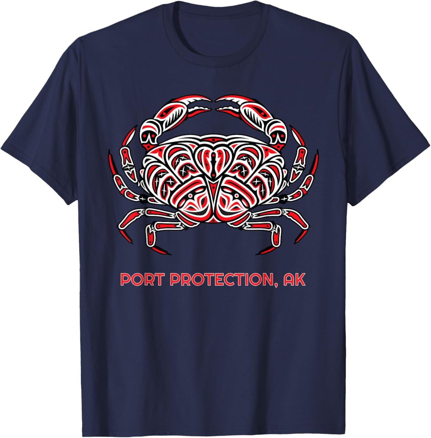 Port Protection Alaska Dungeness Crab Native American T-Shirt - T-Shirt | Navy