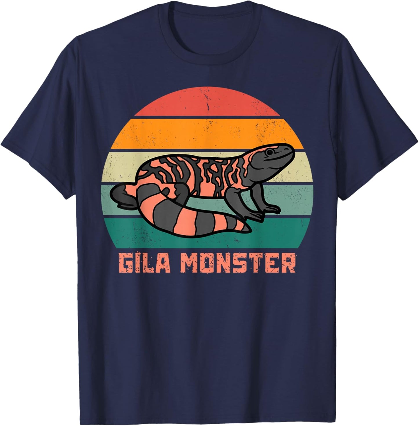 Gila Monster Vintage Sunset, Gila Monster T-Shirt - T-Shirt | Navy