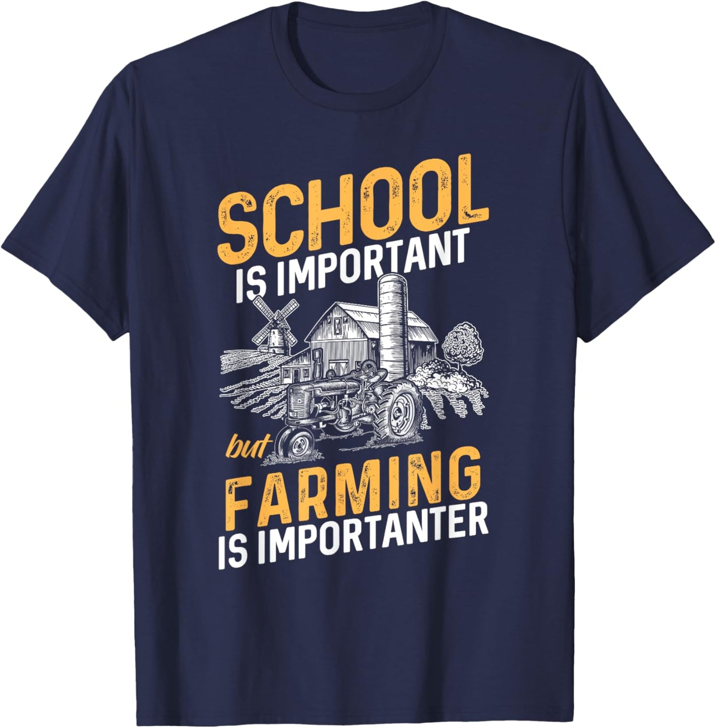Funny Farmer Shirt Teen Boy Tractor Lover Rancher T-Shirt - T-Shirt | Navy