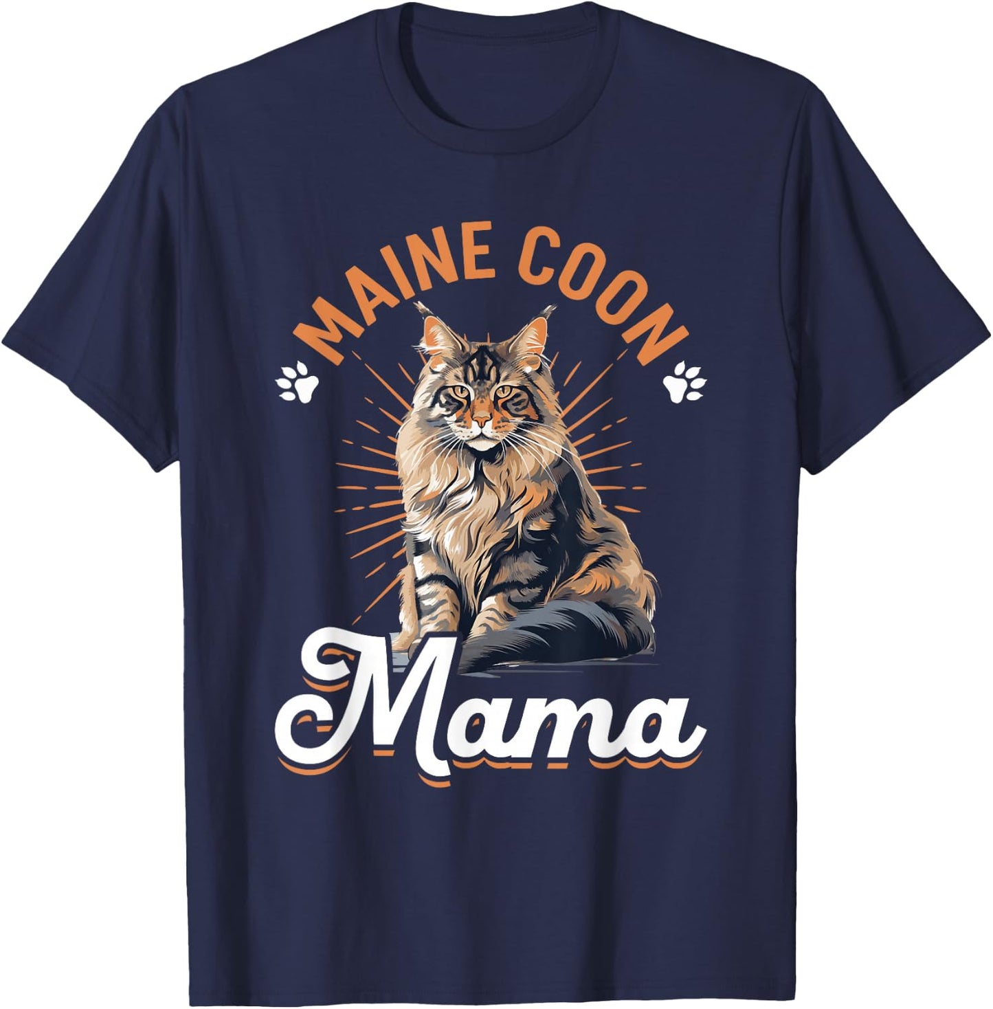 Maine Coon Cat Breed Pet - Maine Coon Mama T-Shirt - T-Shirt | Navy