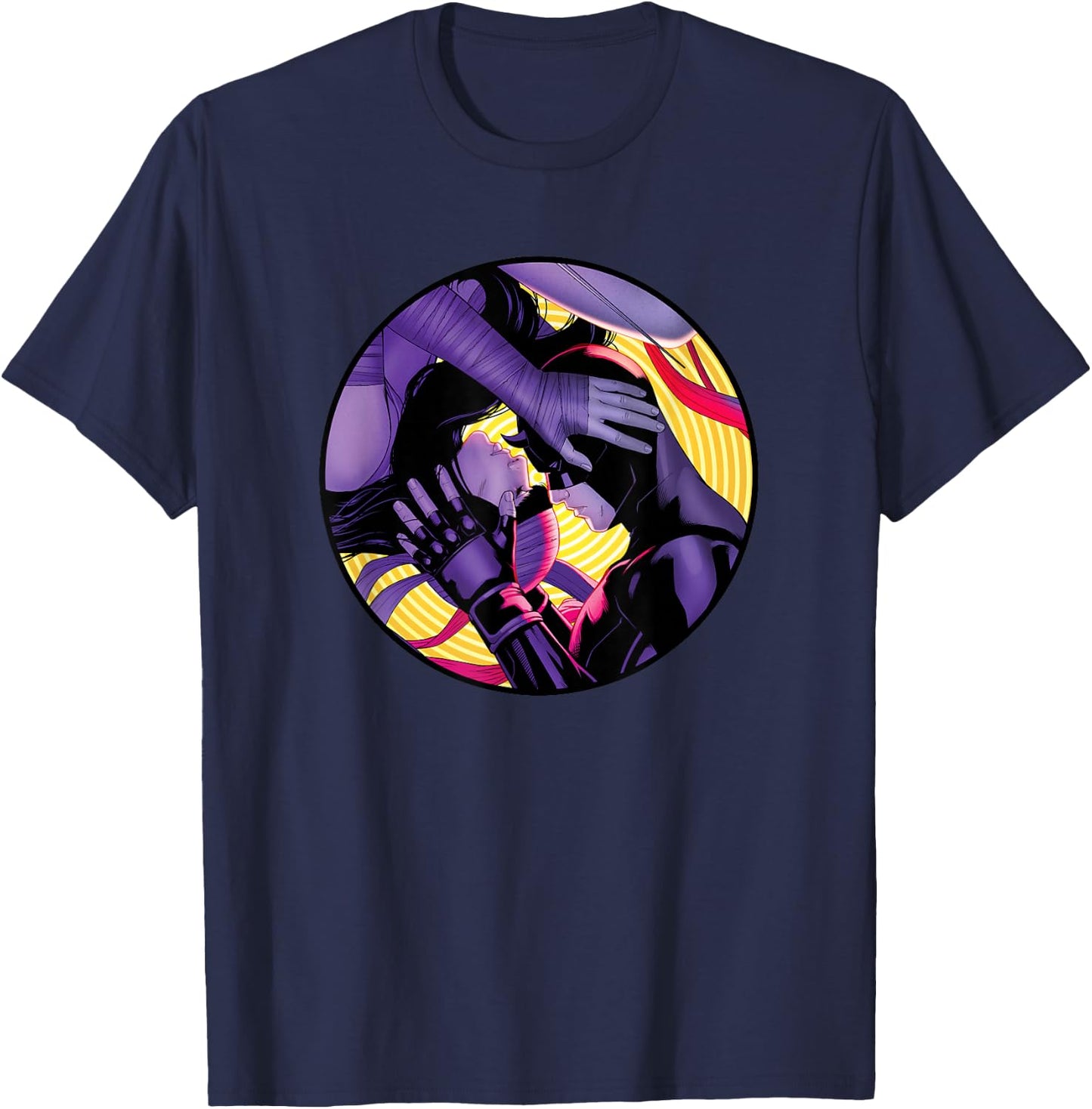 Marvel Daredevil & Elektra Variant Cover Valentine's Day T-Shirt - T-Shirt | Navy