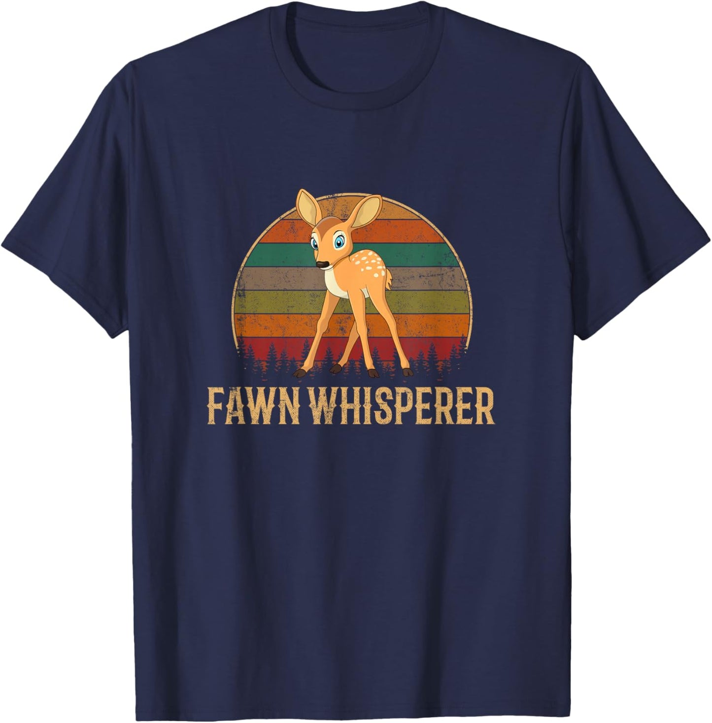 Fawn whisperer, deer fawn T-Shirt - T-Shirt | Navy