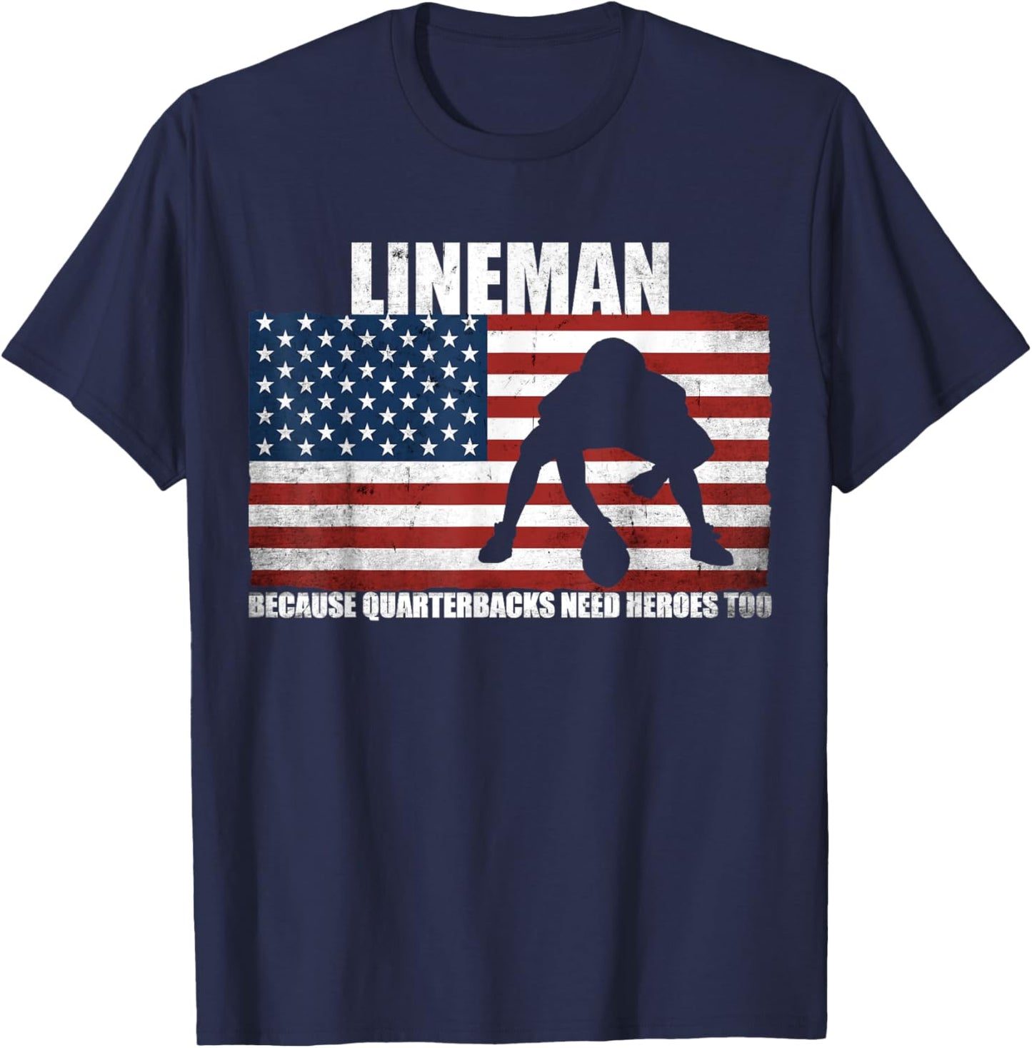 Funny Gift Football Player Lineman Football T-Shirt - T-Shirt | Navy