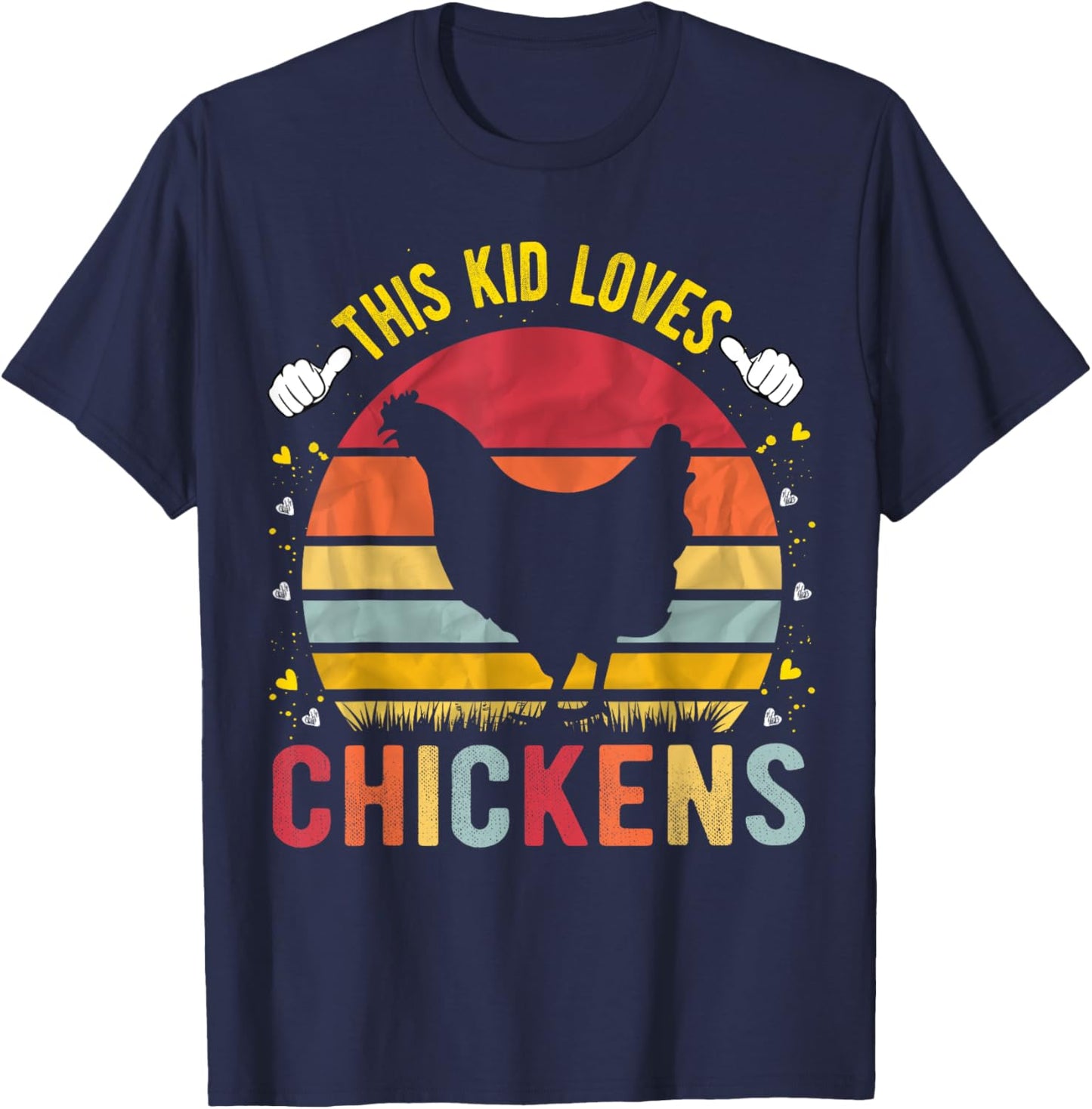 This Kid Loves Chickens Boys and Girls Chicken Gift T-Shirt - T-Shirt | Navy