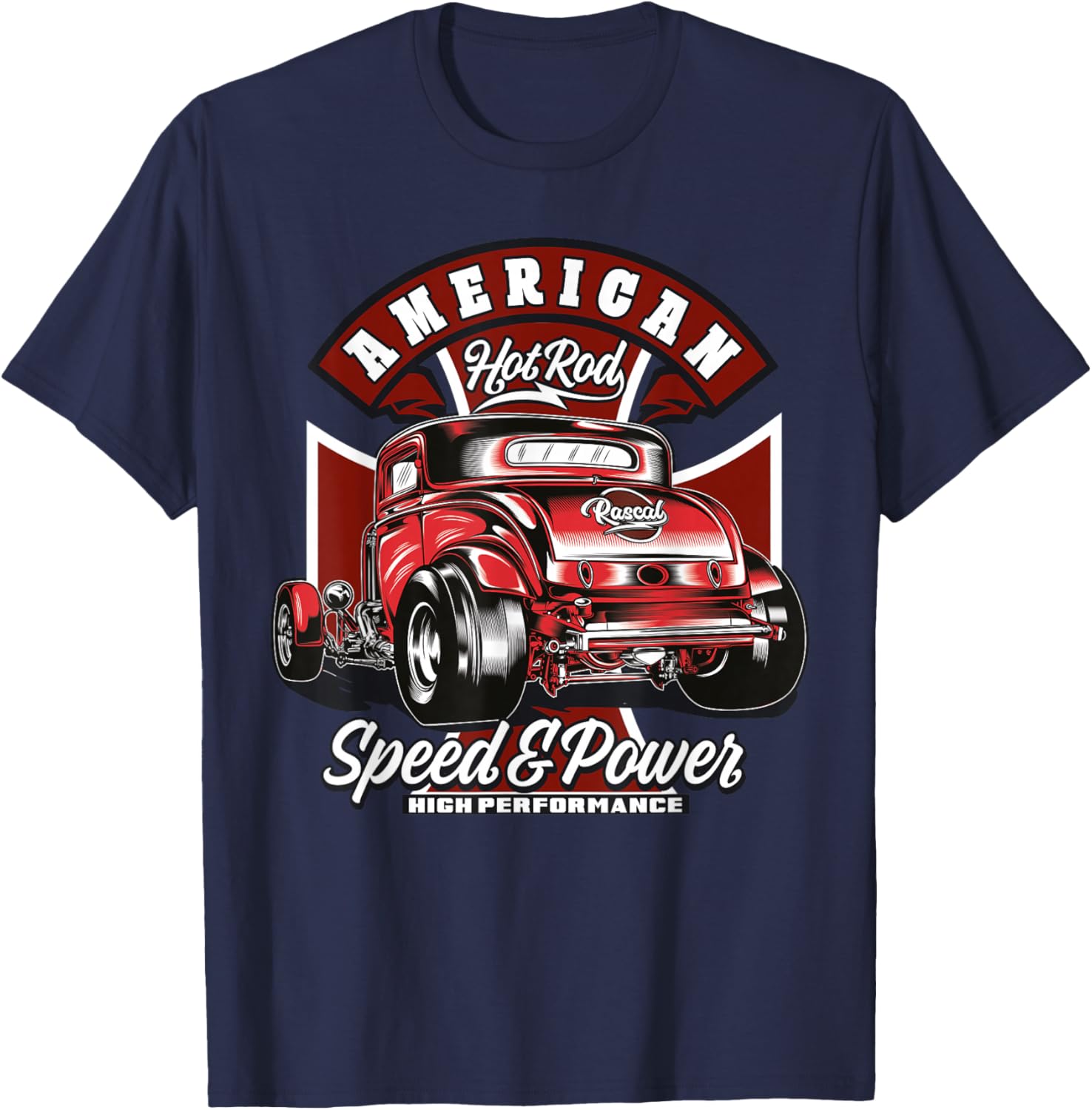 American Hotrod - Vintage USA Muscle Car T-Shirt - T-Shirt | Navy
