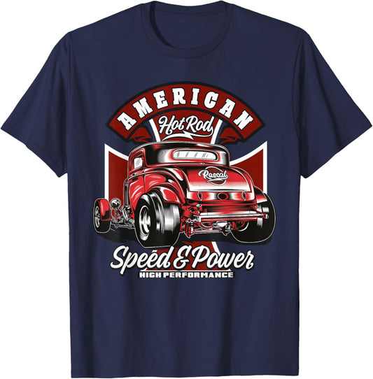 American Hotrod - Vintage USA Muscle Car T-Shirt - T-Shirt | Navy
