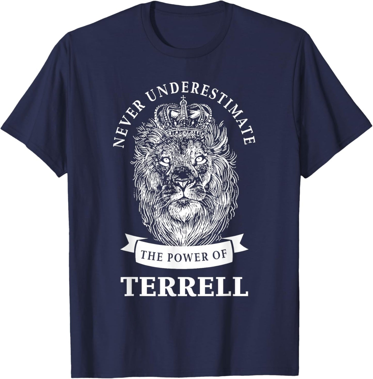 Terrell Gift Name Lion T-Shirt - T-Shirt | Navy
