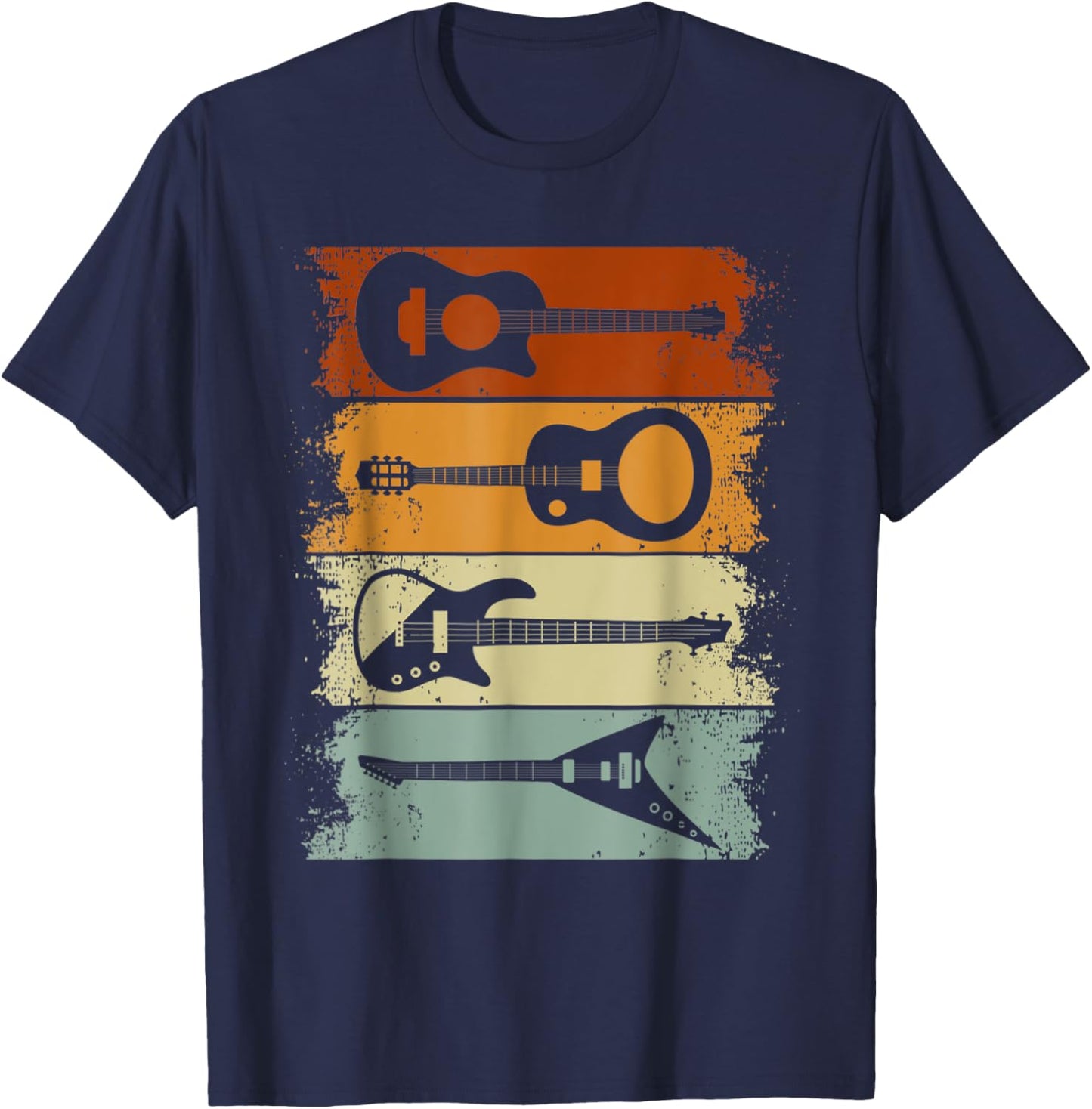 Vintage Guitar Gift Women Music Band Guitarist Stuff T-Shirt - T-Shirt | Navy
