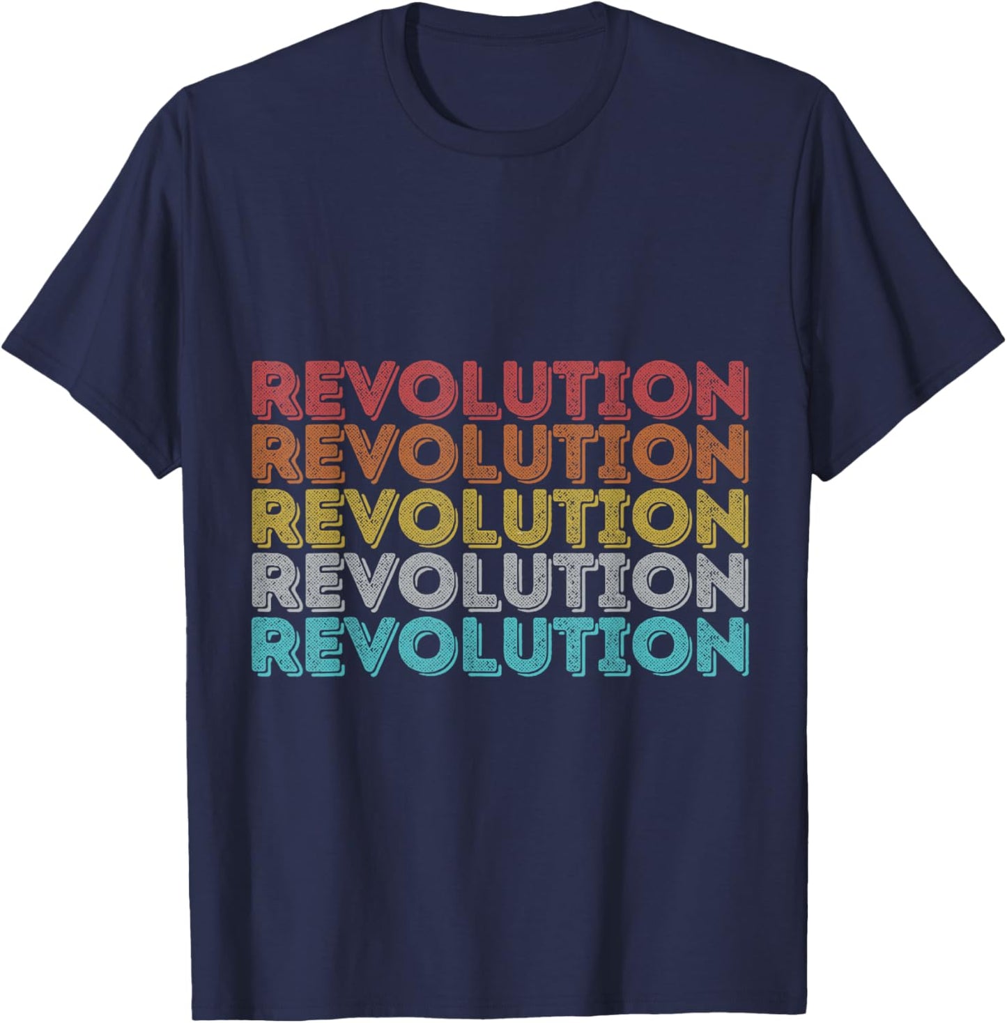 Vintage Retro Revolution T-Shirt - T-Shirt | Navy