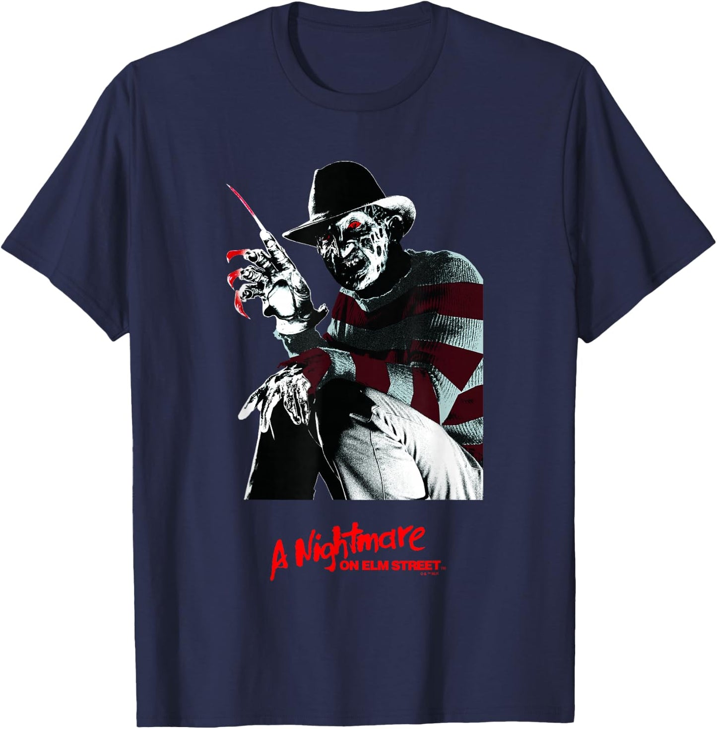 A Nightmare On Elm Street Halloween Creepy Freddy Krueger T-Shirt - T-Shirt | Navy