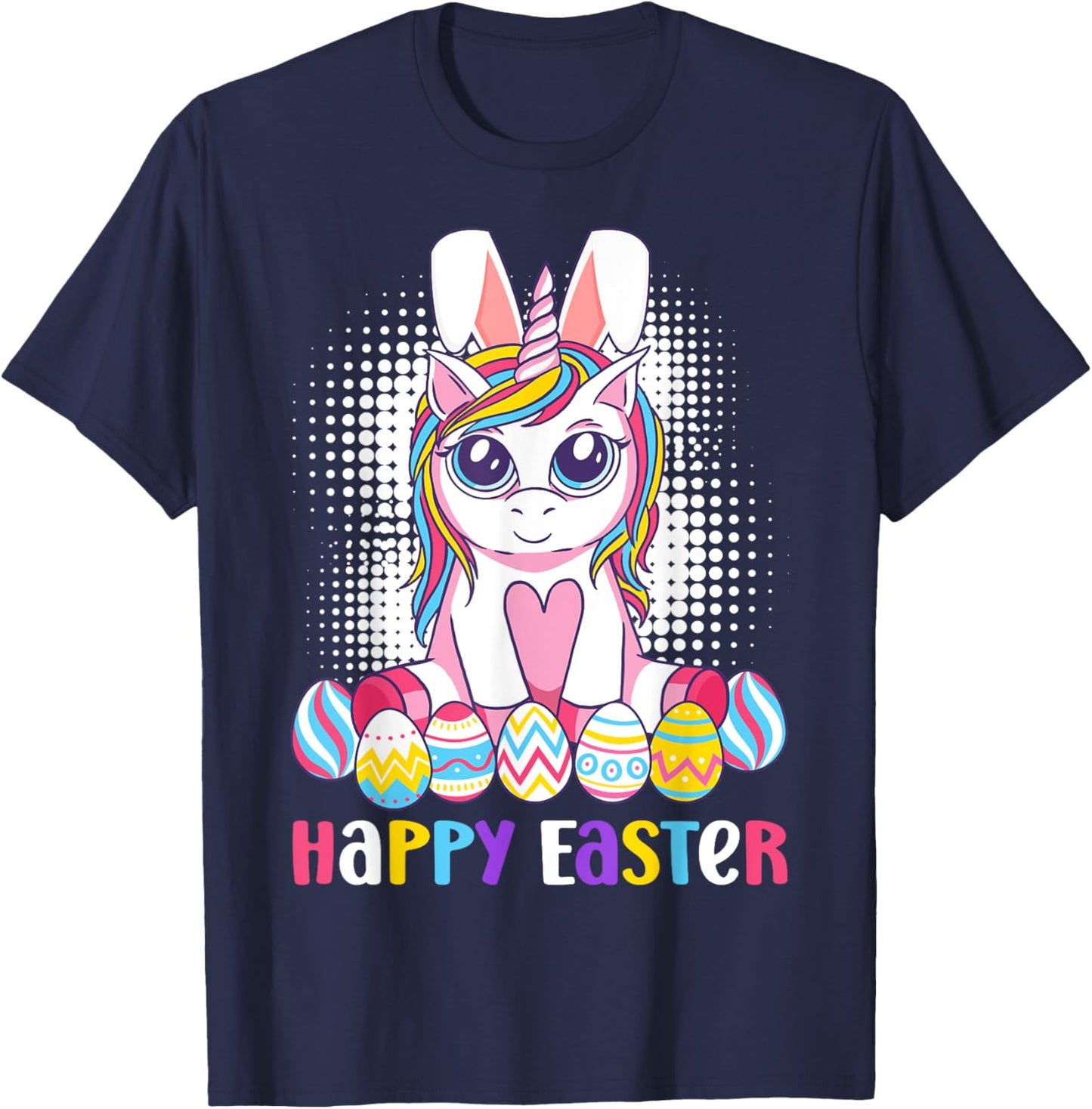 Easter Unicorn Shirt Bunny Boys Girls Kids Happy Easter T-Shirt - T-Shirt | Navy