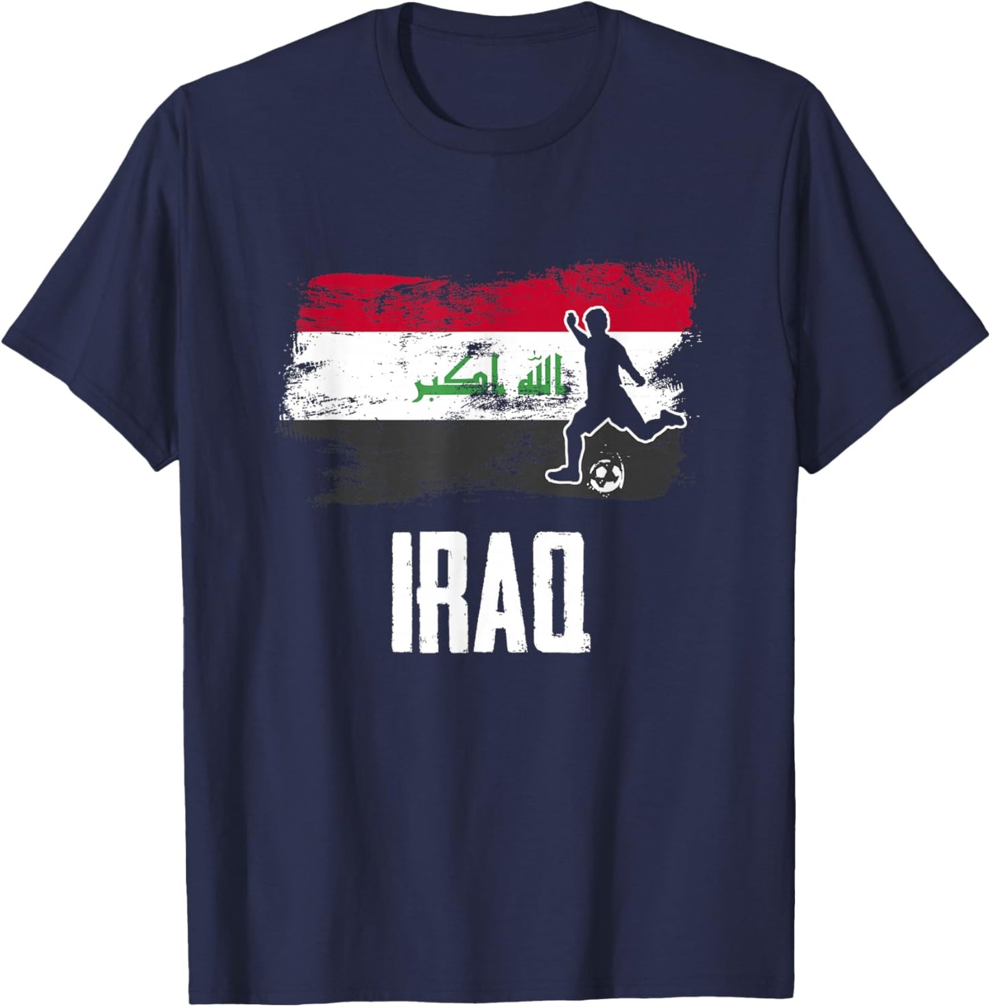 Iraq Flag Jersey Iraqi Soccer Team Iraqi T-Shirt - T-Shirt | Navy
